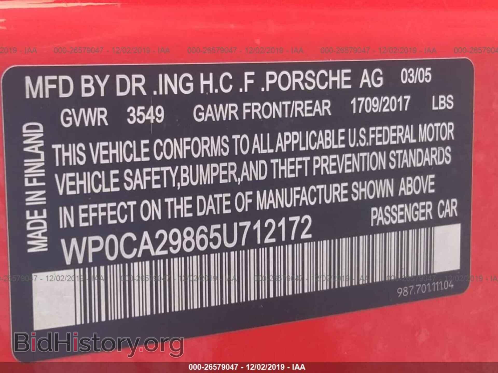 2005 PORSCHE BOXSTER - VIN: WP0CA29865U712172 - Фото 9