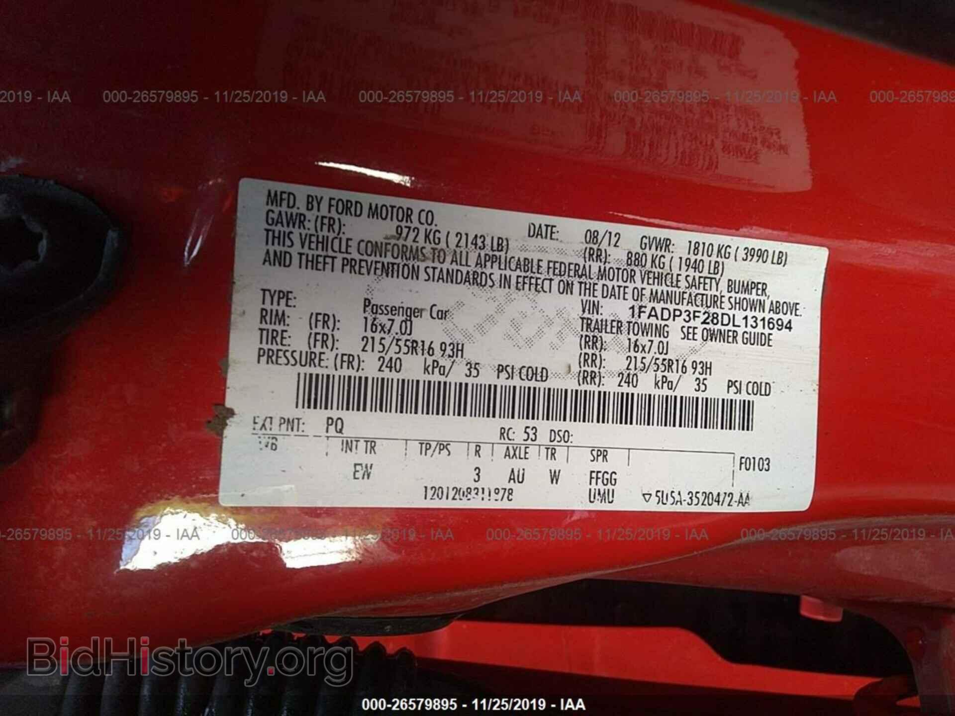 2013 FORD FOCUS - VIN: 1FADP3F28DL131694 - Фото 9