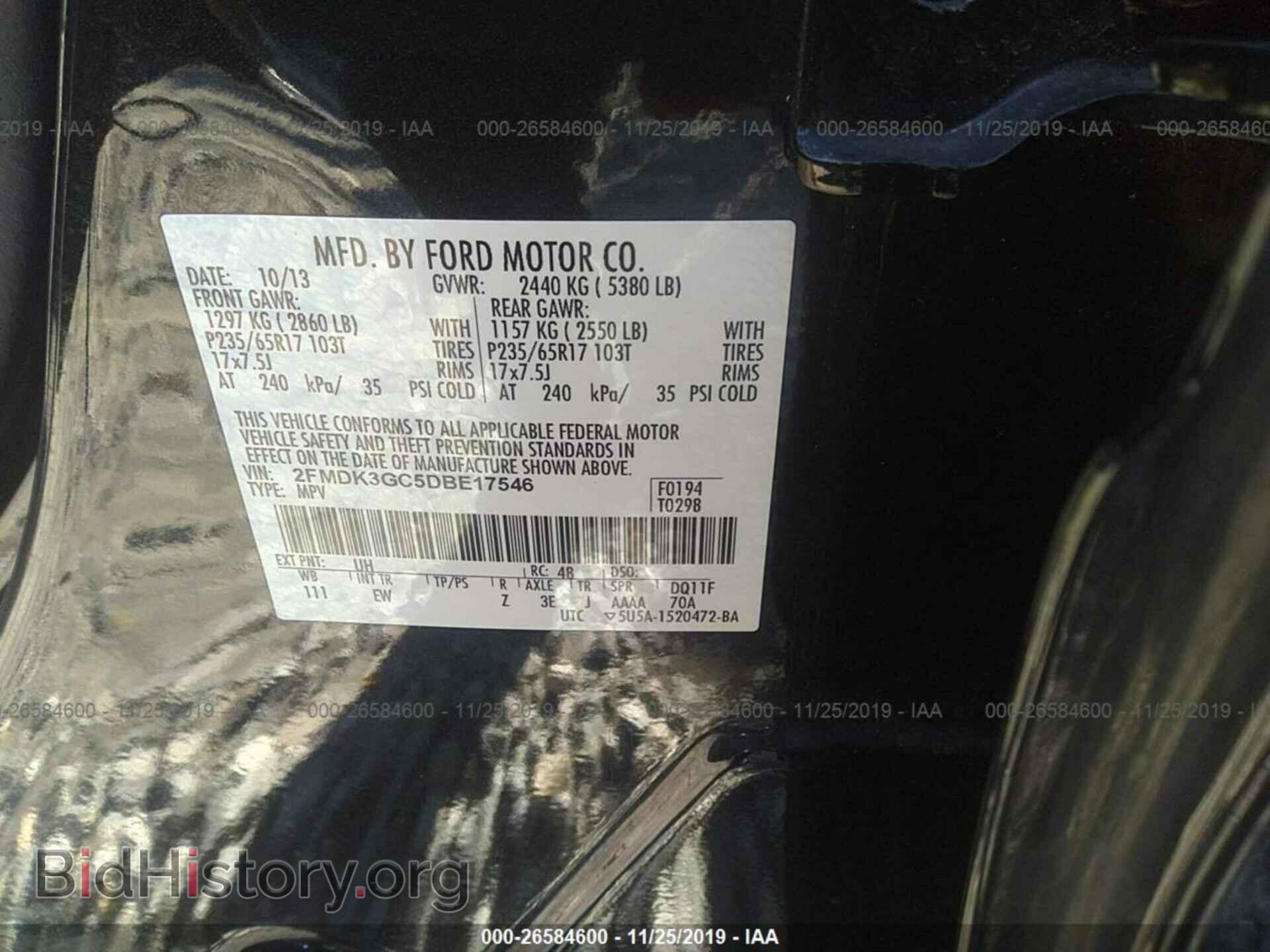 2013 FORD EDGE - VIN: 2FMDK3GC5DBE17546 - Фото 9