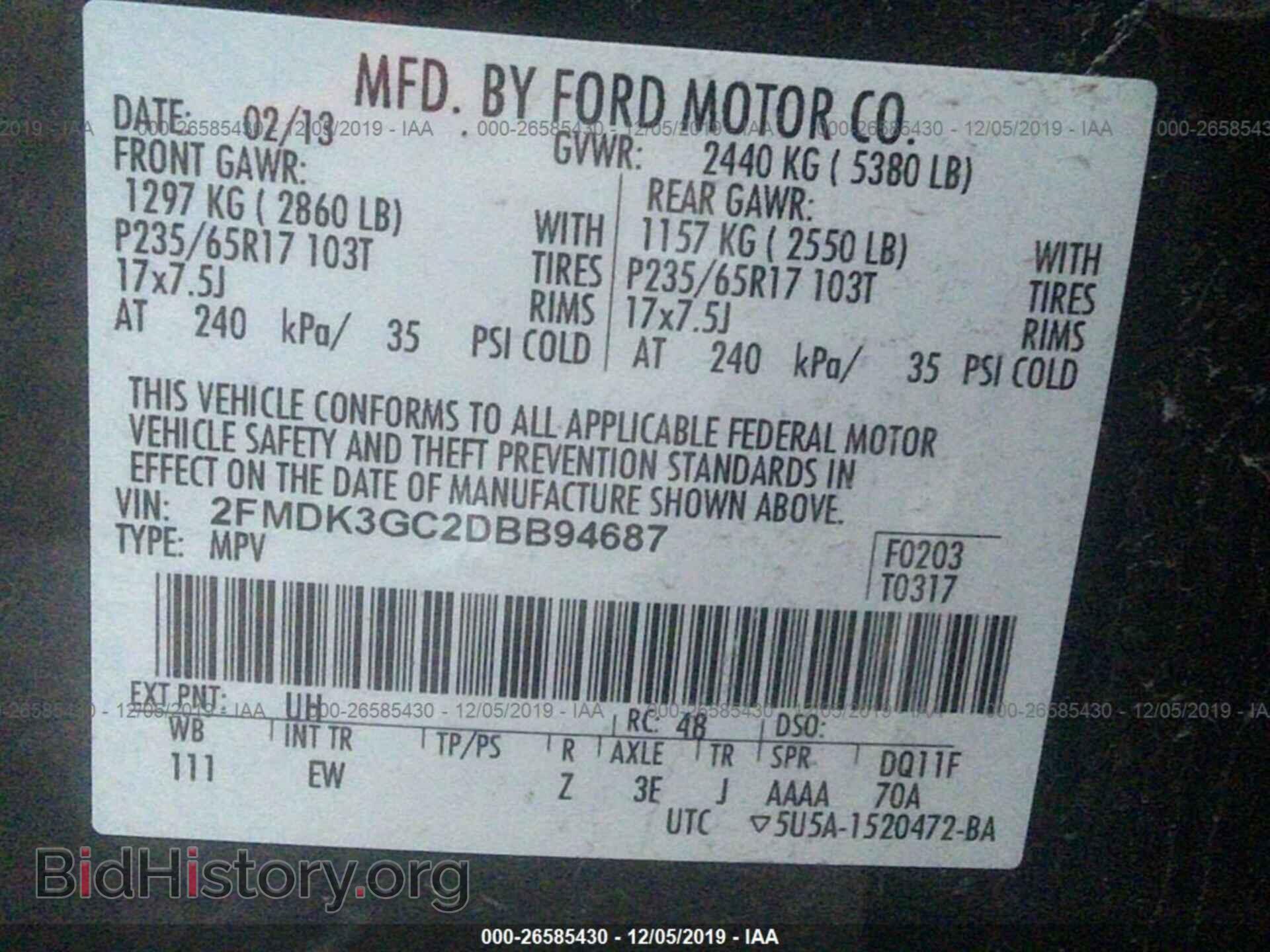 2013 FORD EDGE - VIN: 2FMDK3GC2DBB94687 - Photo 9