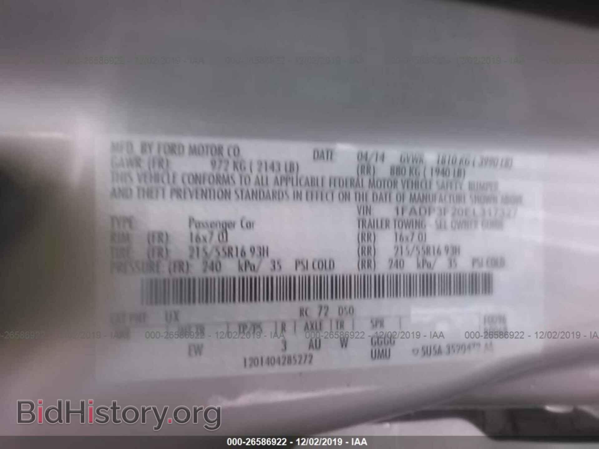 2014 FORD FOCUS - VIN: 1FADP3F20EL317327 - Photo 9