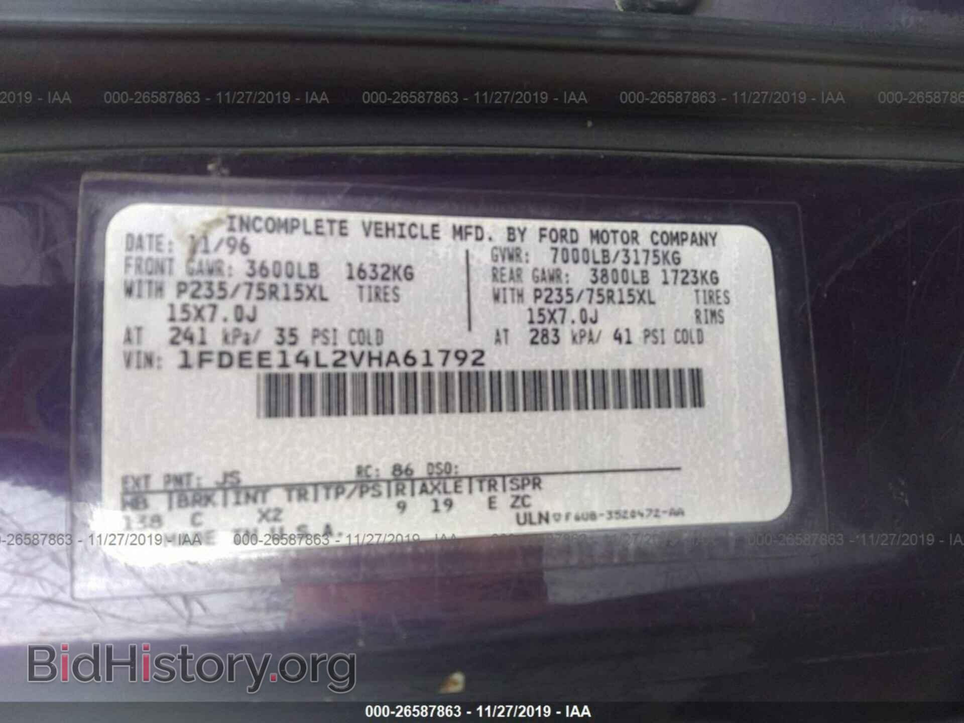 1997 FORD ECONOLINE - VIN: 1FDEE14L2VHA61792 - Photo 9