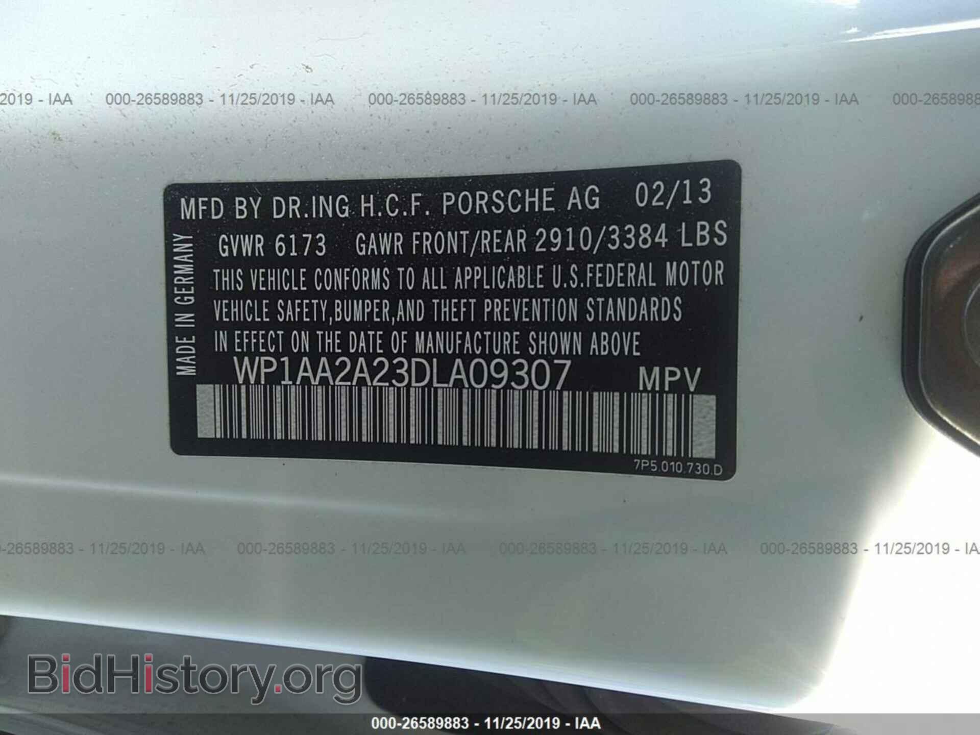 2013 PORSCHE CAYENNE - VIN: WP1AA2A23DLA09307 - Фото 9