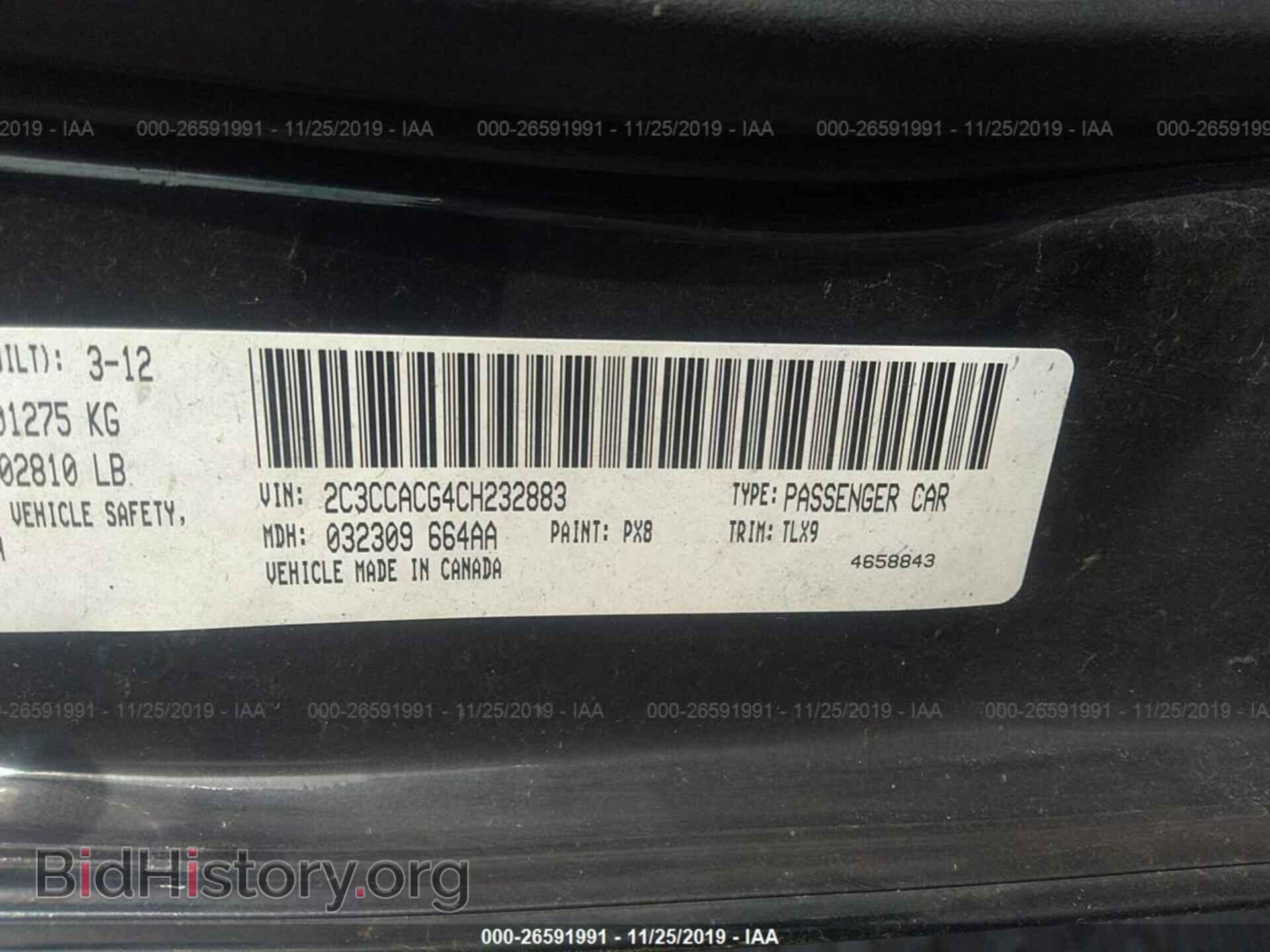 2012 CHRYSLER 300 - VIN: 2C3CCACG4CH232883 - Фото 9