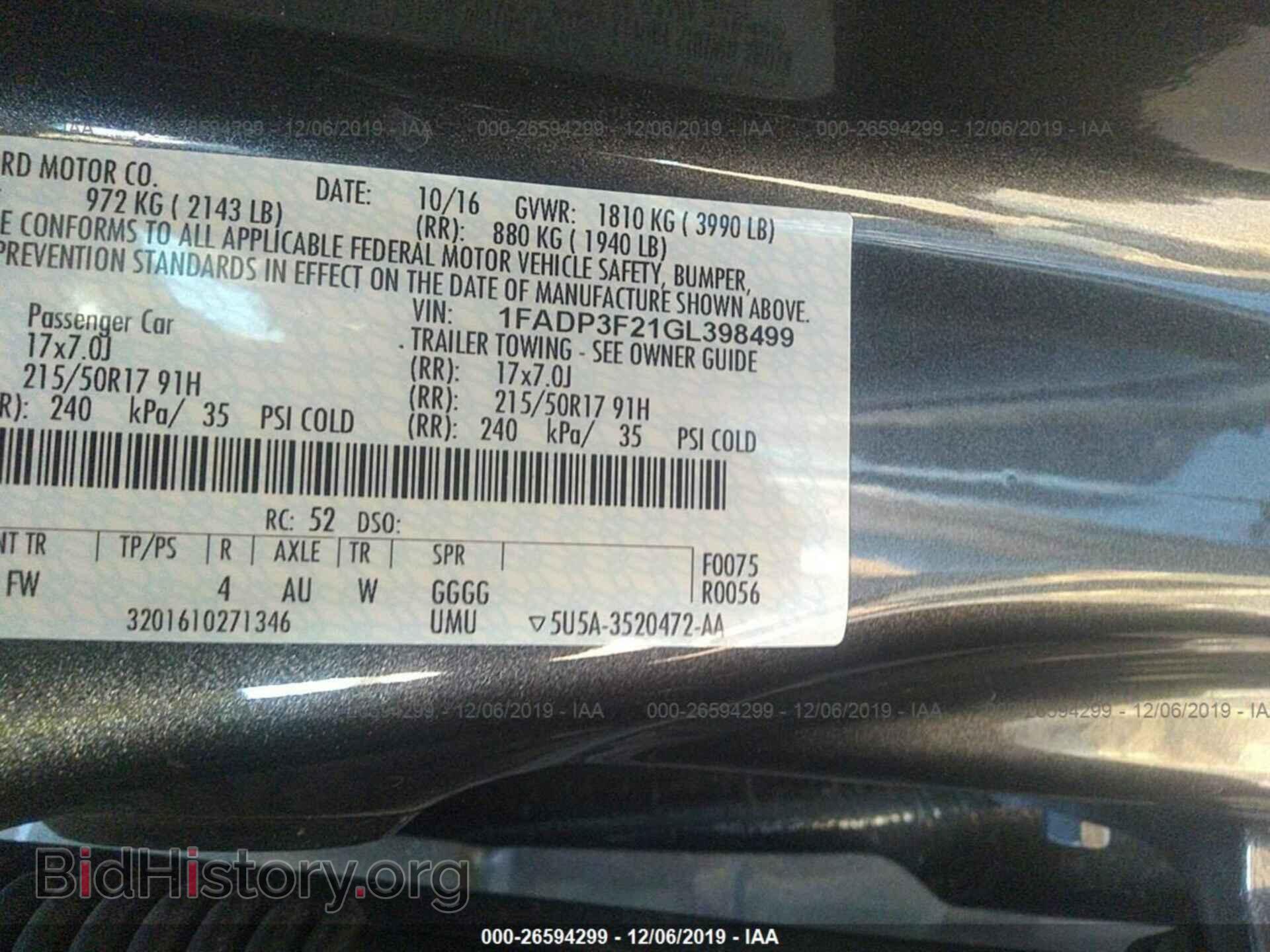 2016 FORD FOCUS - VIN: 1FADP3F21GL398499 - Фото 9