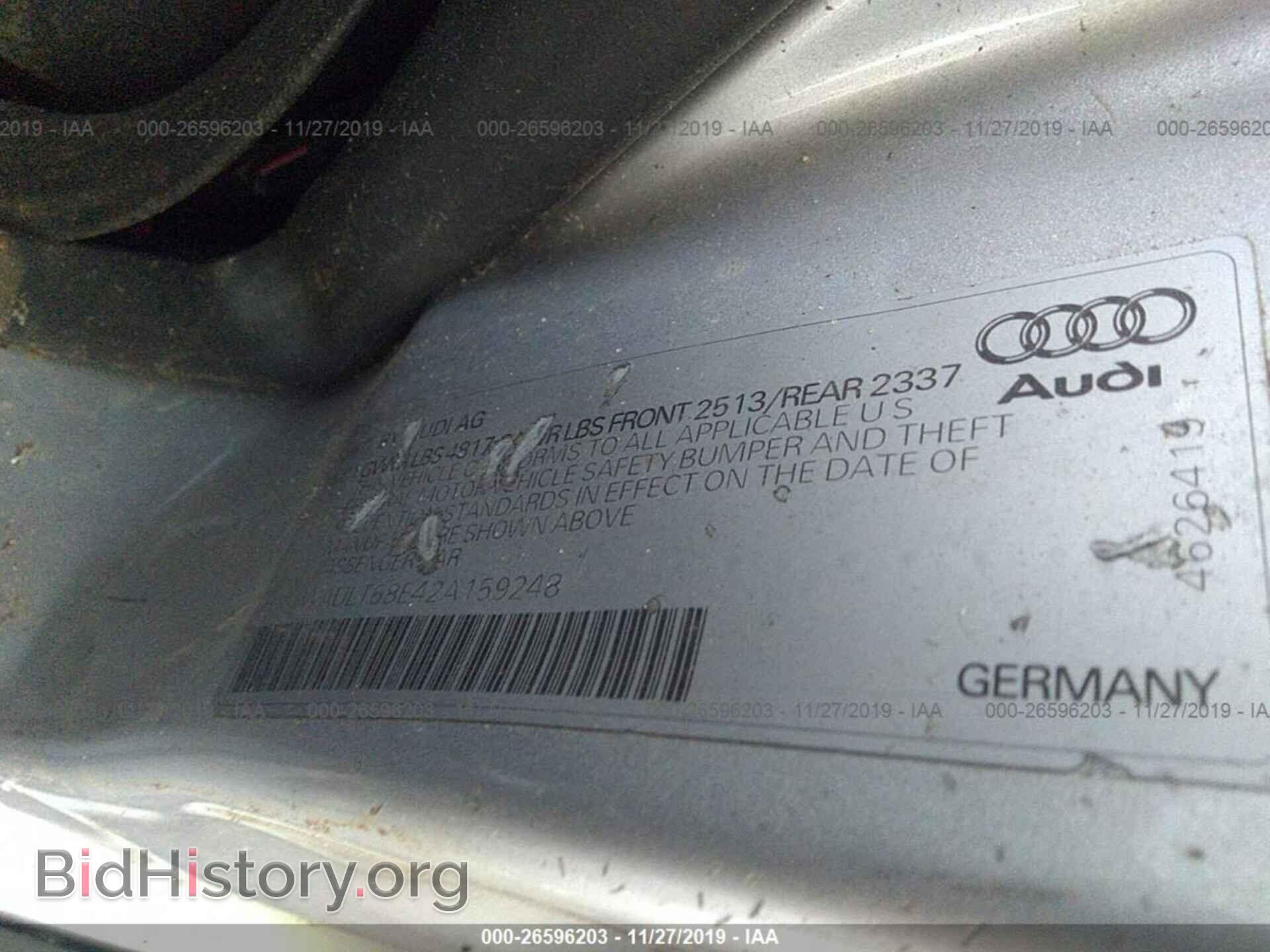 2002 AUDI A4 - VIN: WAULT68E42A159248 - Фото 9