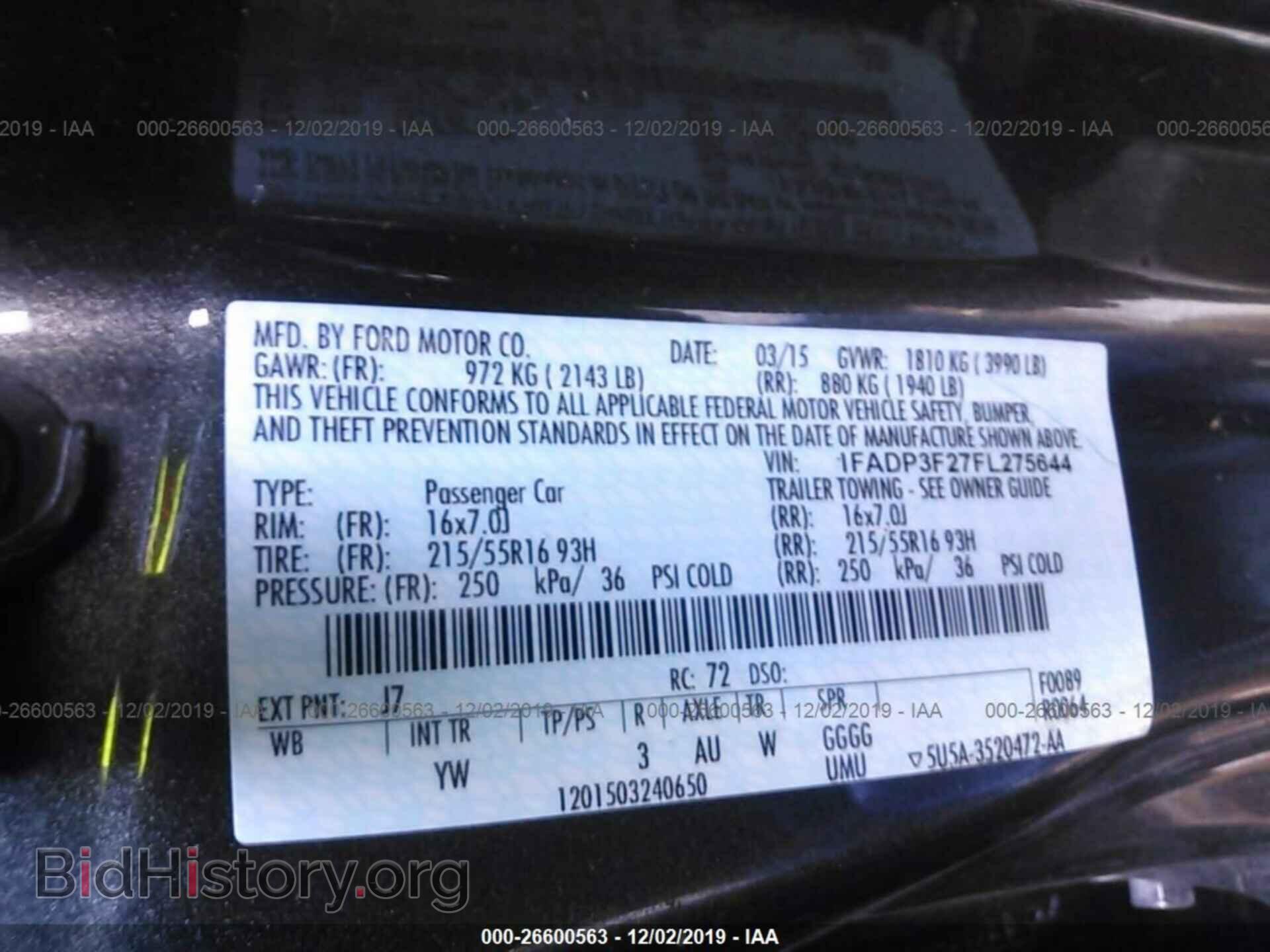 2015 FORD FOCUS - VIN: 1FADP3F27FL275644 - Фото 9