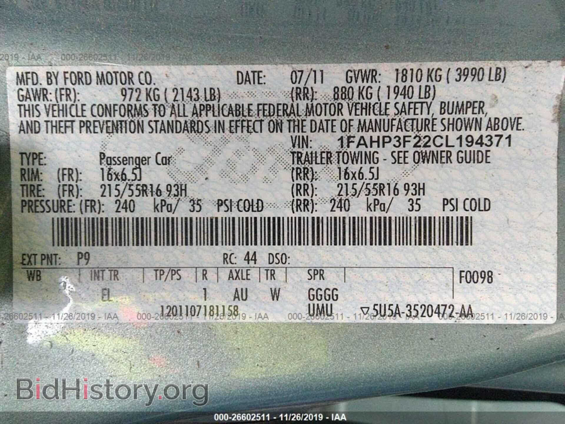 2012 FORD FOCUS - VIN: 1FAHP3F22CL194371 - Photo 9