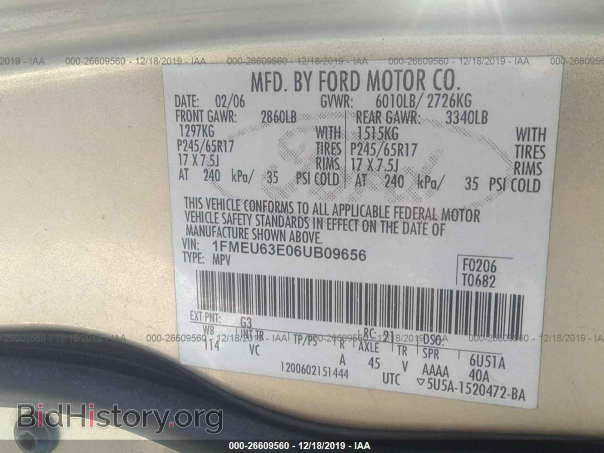 2006 FORD EXPLORER - VIN: 1FMEU63E06UB09656 - Photo 9