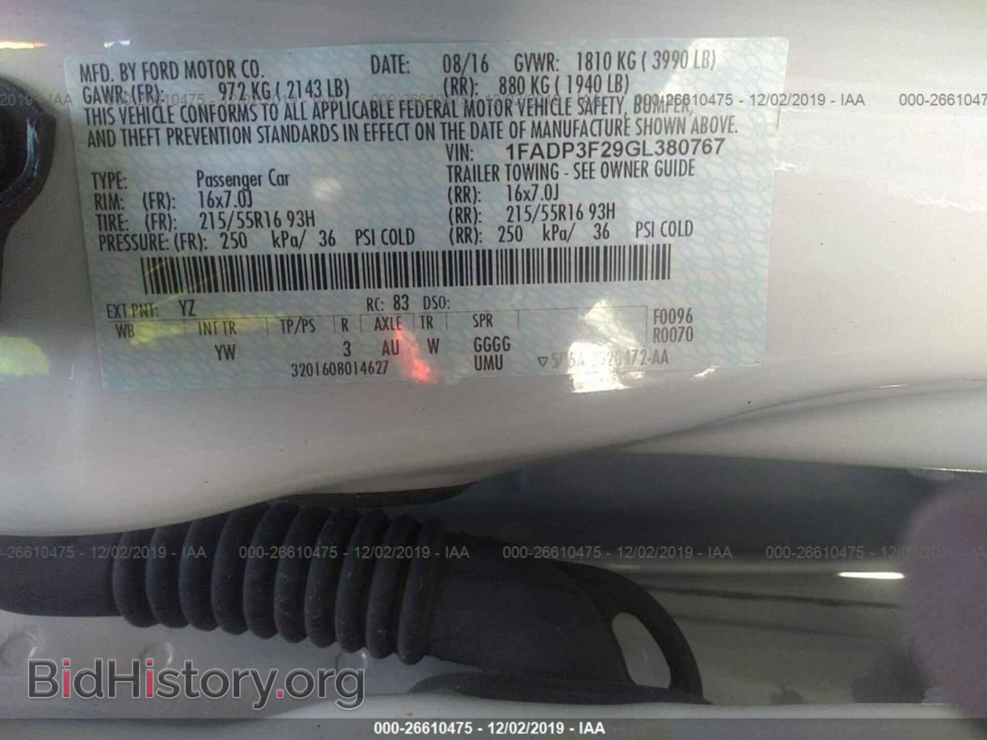 2016 FORD FOCUS - VIN: 1FADP3F29GL380767 - Фото 9