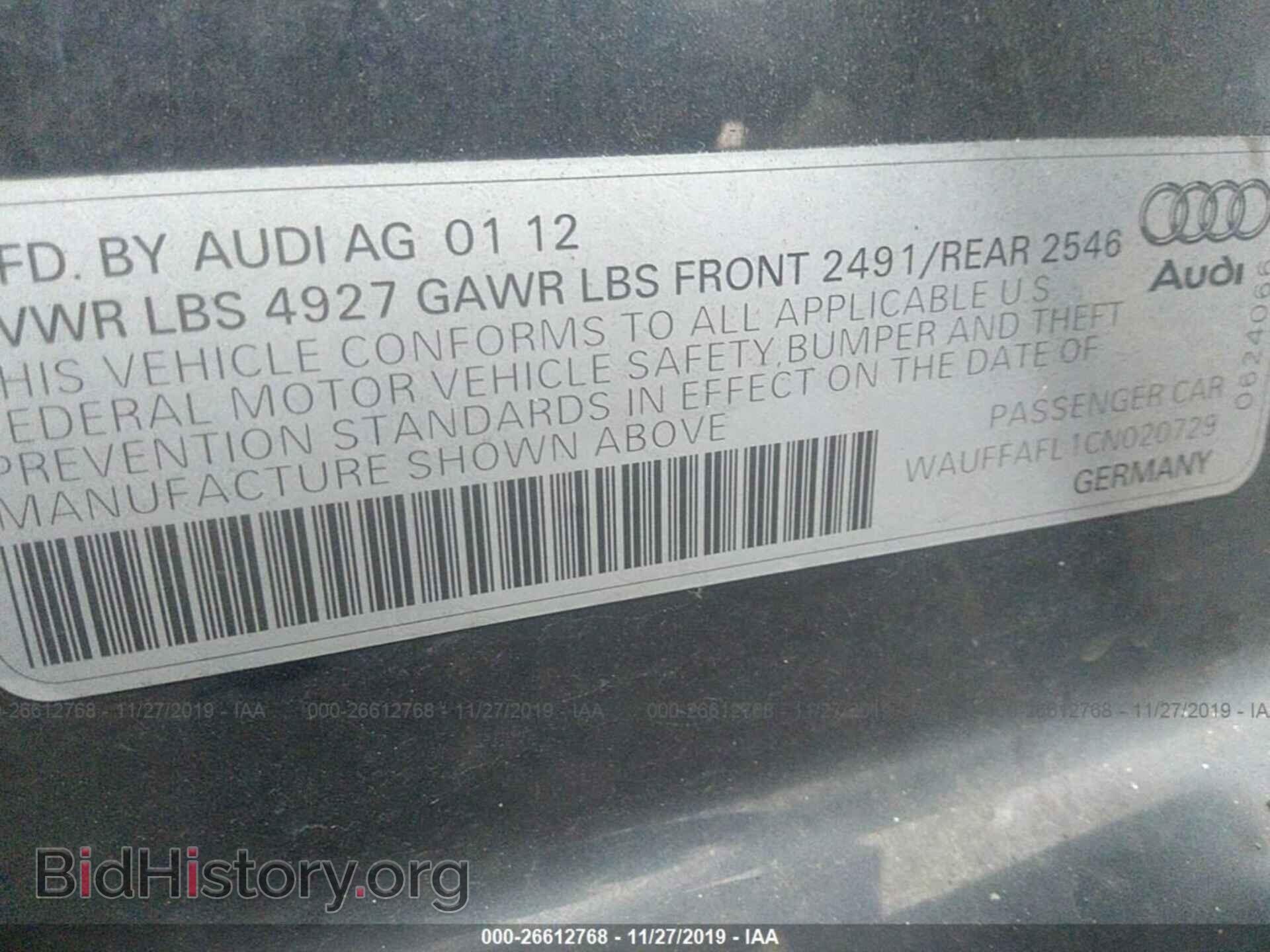 2012 AUDI A4 - VIN: WAUFFAFL1CN020729 - Photo 9