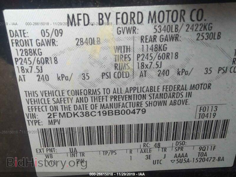 2009 Ford EDGE (VIN 2FMDK38C19BB00479) — photo 9 of 11