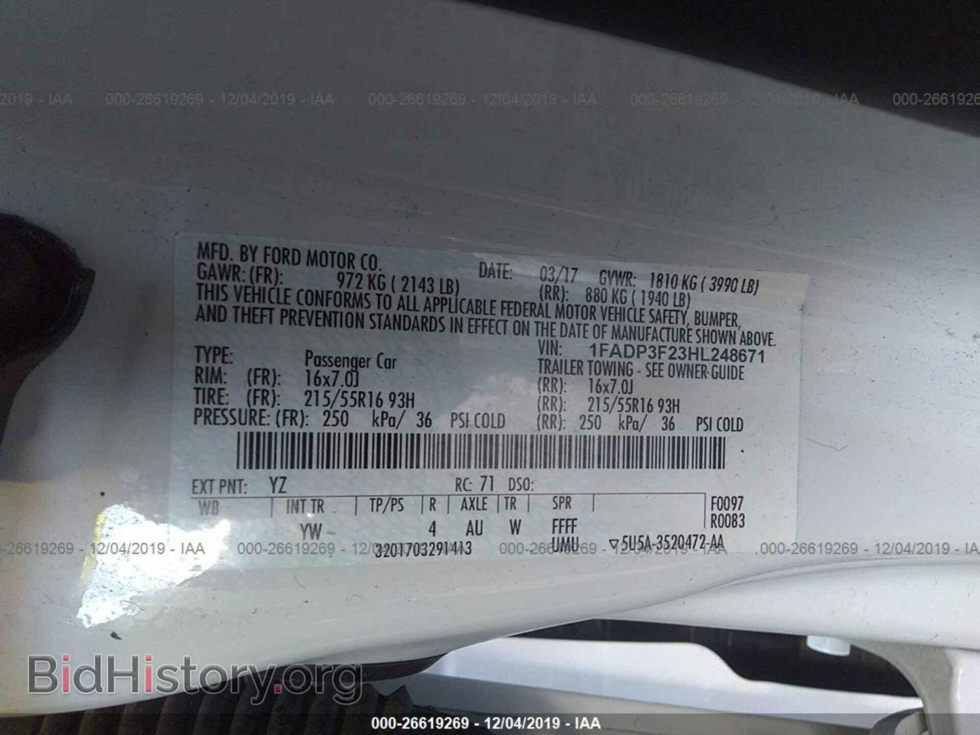 2017 FORD FOCUS - VIN: 1FADP3F23HL248671 - Photo 9