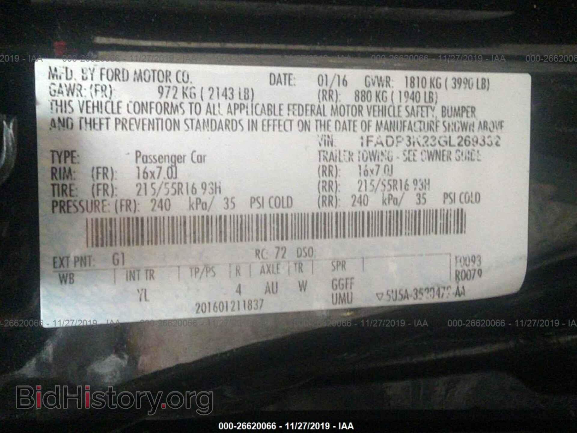 2016 FORD FOCUS - VIN: 1FADP3K23GL269332 - Фото 9