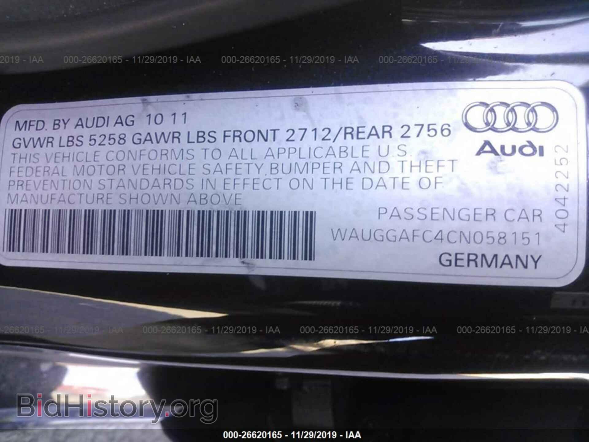 2012 Audi A6 - VIN: WAUGGAFC4CN058151 - Photo 9