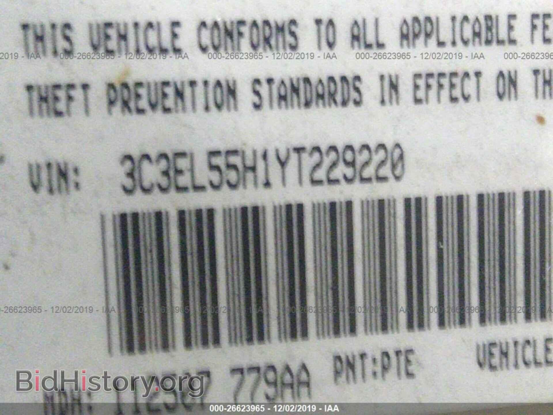 2000 CHRYSLER SEBRING - VIN: 3C3EL55H1YT229220 - Photo 9