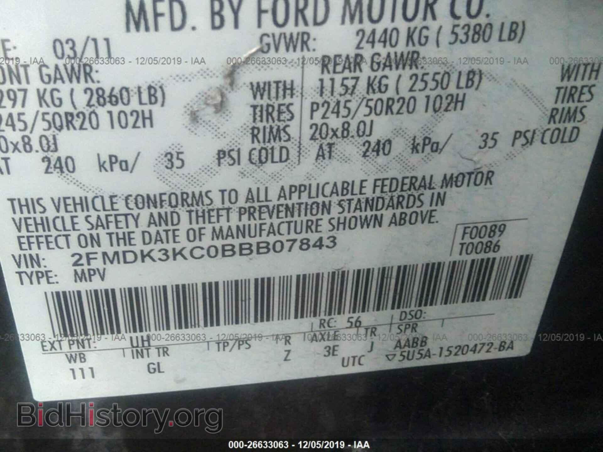 2011 Ford Edge - VIN: 2FMDK3KC0BBB07843 - Photo 9