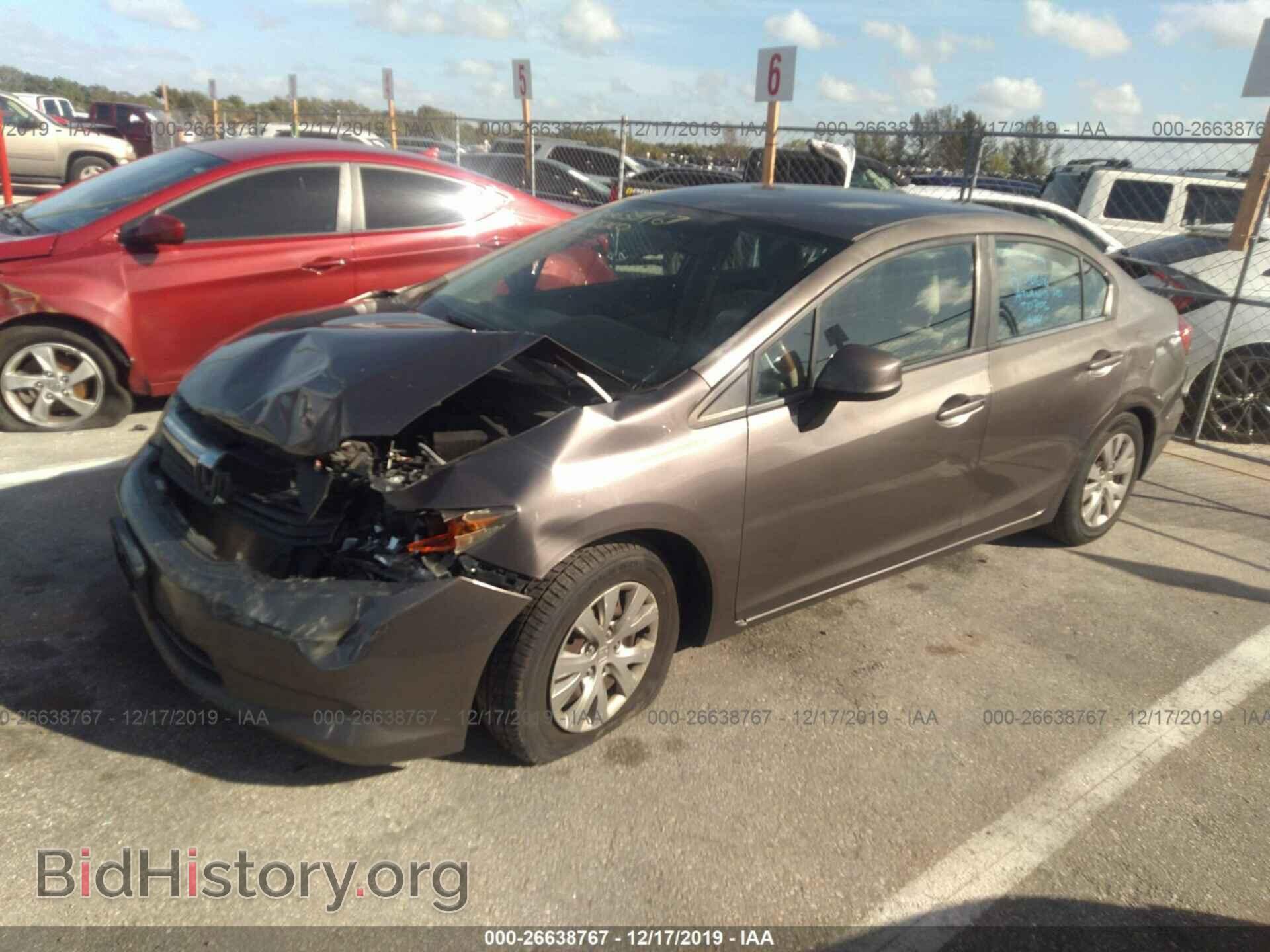 2012 Honda Civic - VIN: 19XFB2F51CE054471 - Фото 2