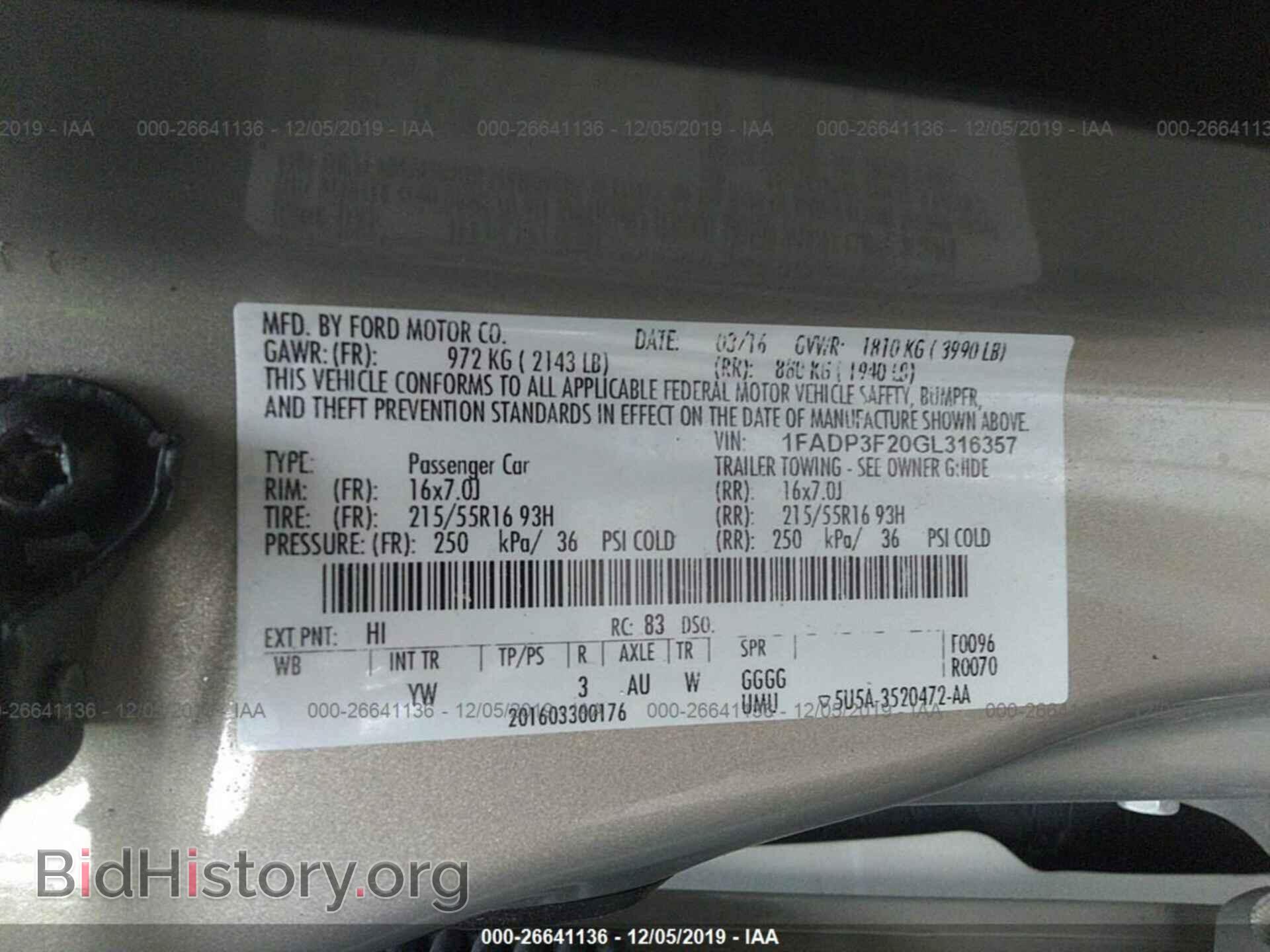 2016 FORD FOCUS - VIN: 1FADP3F20GL316357 - Фото 9