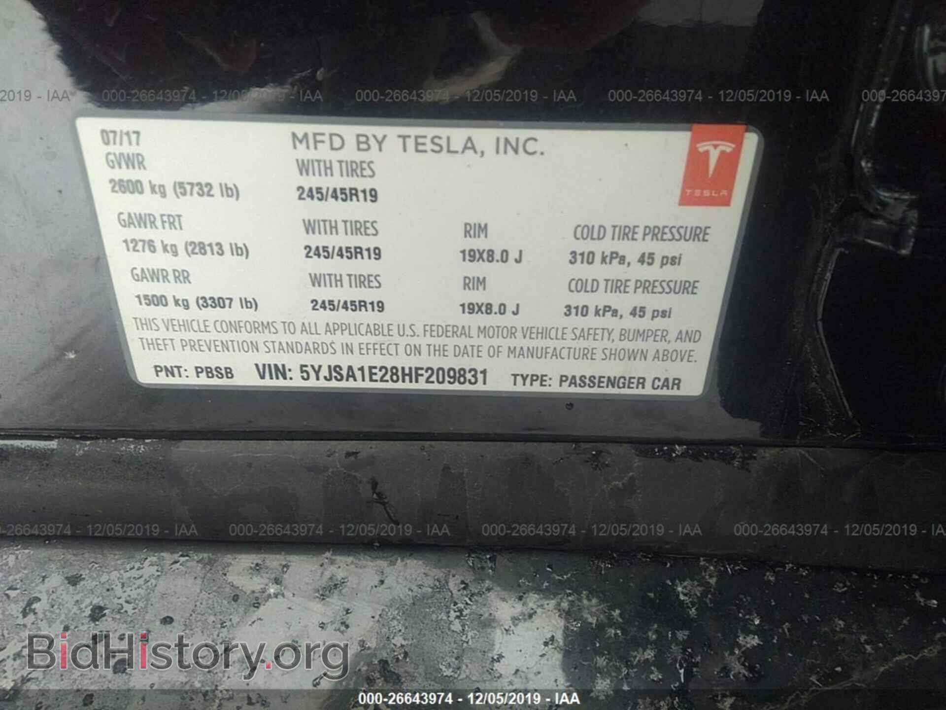 2017 TESLA MODEL S - VIN: 5YJSA1E28HF209831 - Photo 9