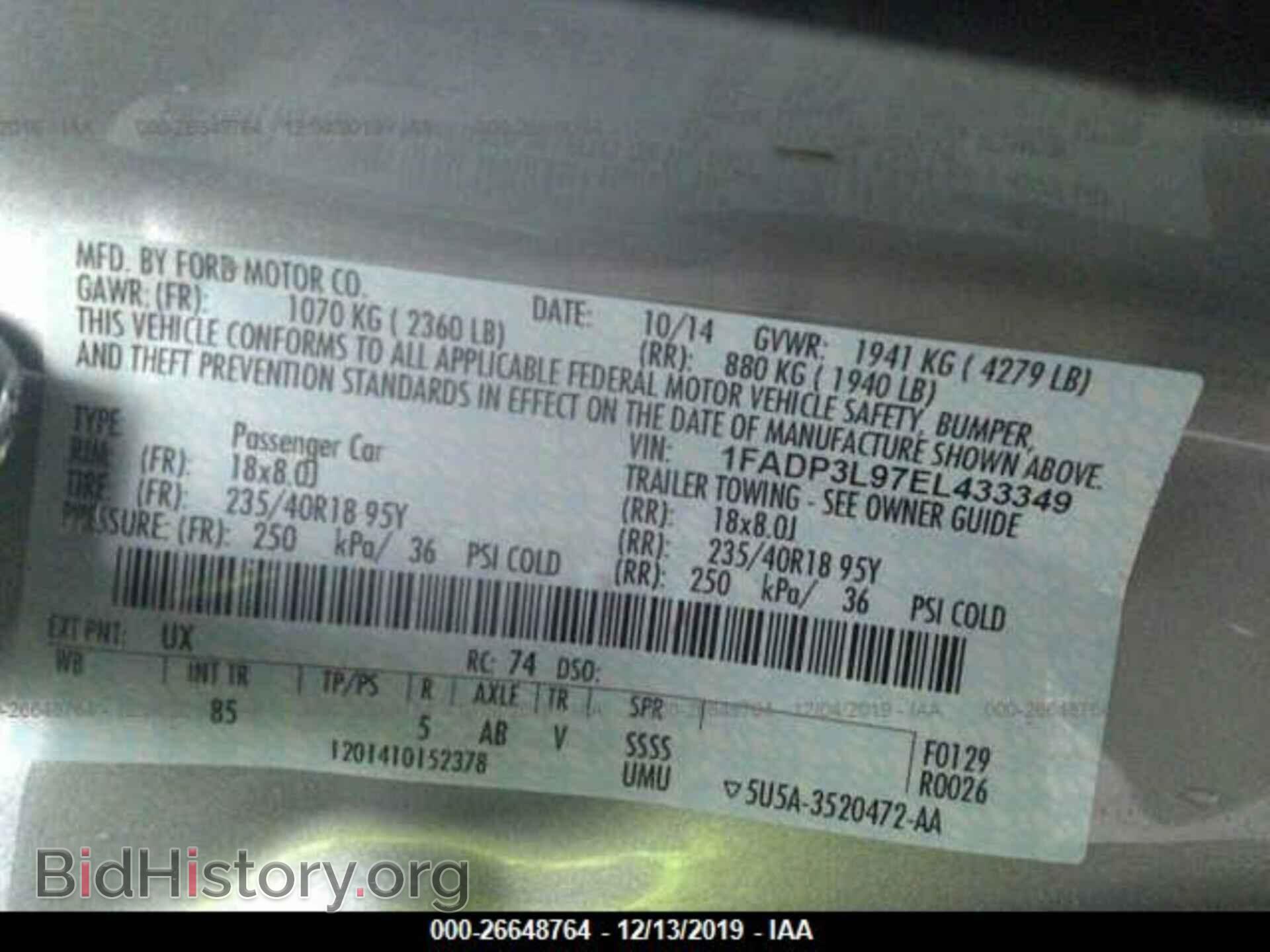 2014 FORD FOCUS - VIN: 1FADP3L97EL433349 - Photo 9