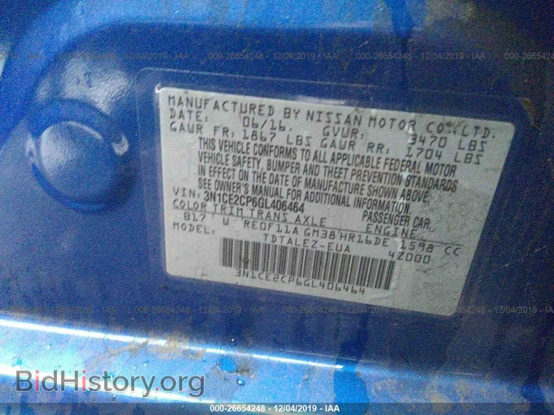 2016 NISSAN VERSA NOTE - VIN: 3N1CE2CP6GL406464 - Фото 9