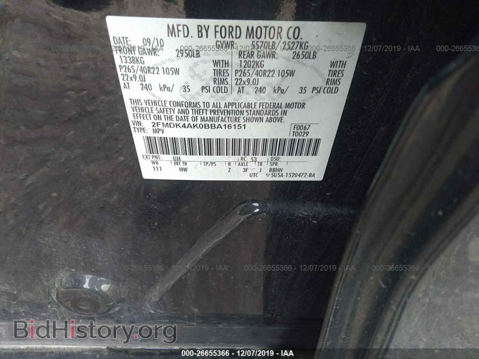 2011 FORD EDGE - VIN: 2FMDK4AK0BBA16151 - Photo 9