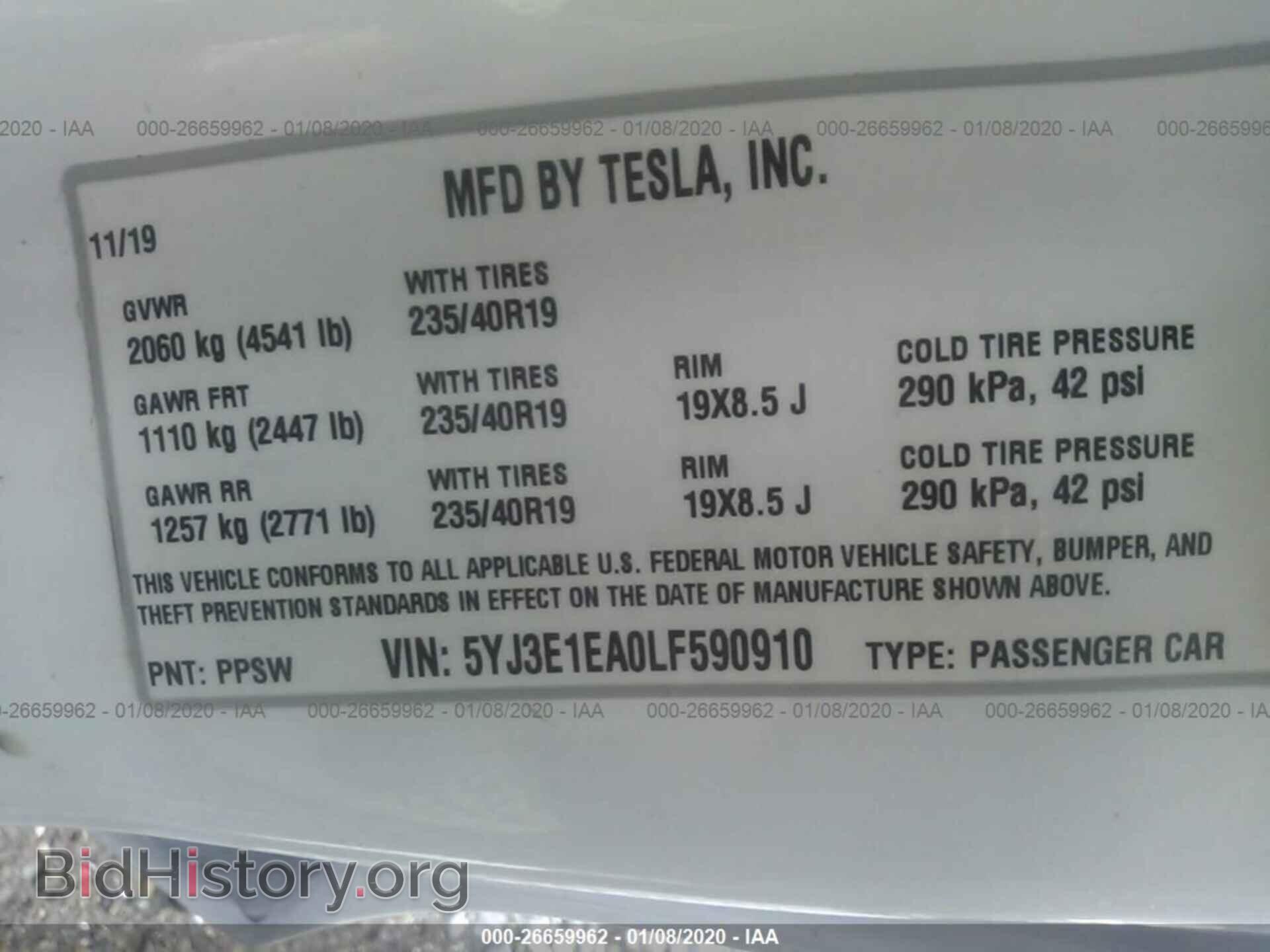 2020 TESLA MODEL 3 - VIN: 5YJ3E1EA0LF590910 - Photo 9