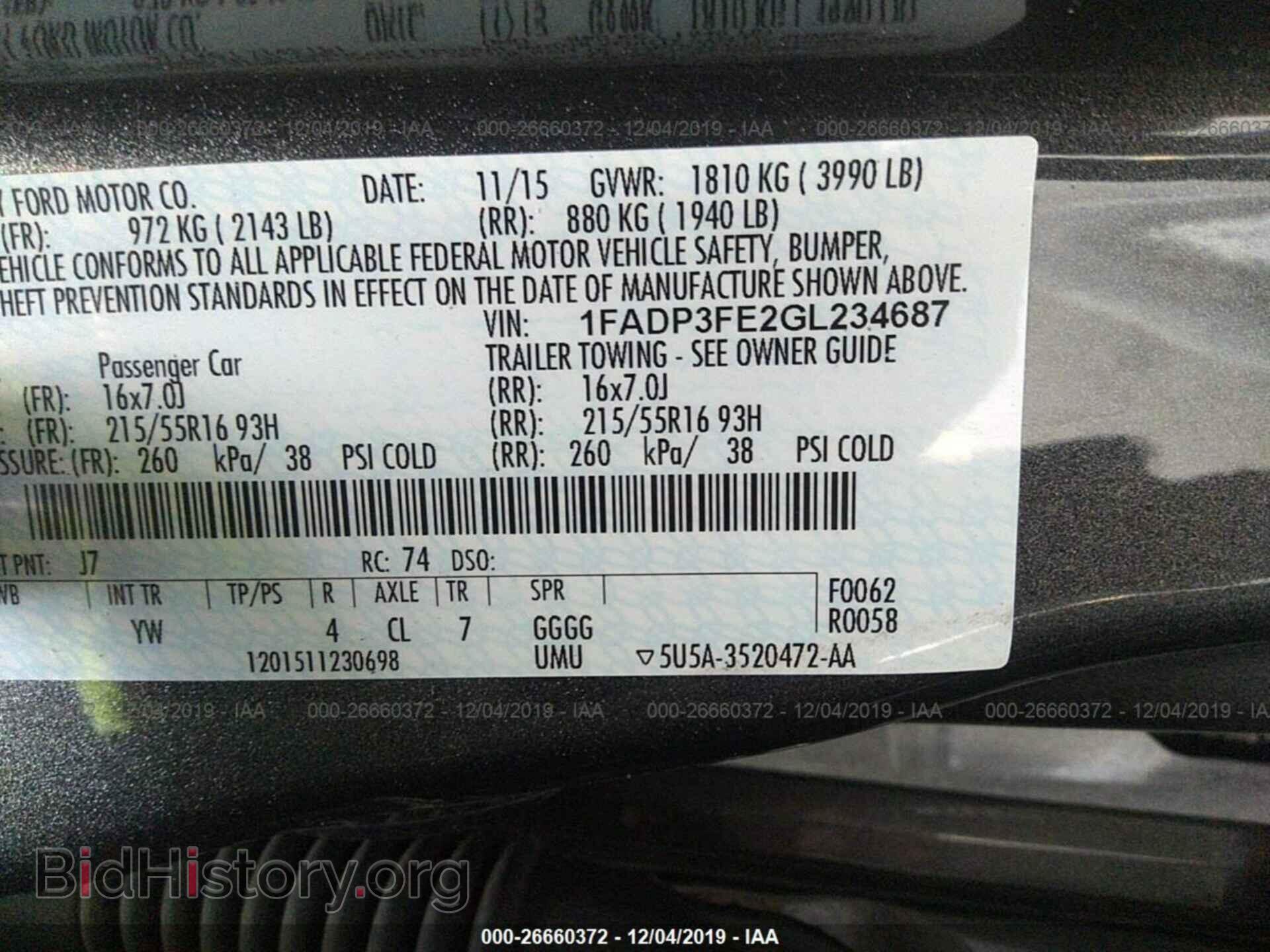 2016 FORD FOCUS - VIN: 1FADP3FE2GL234687 - Фото 9