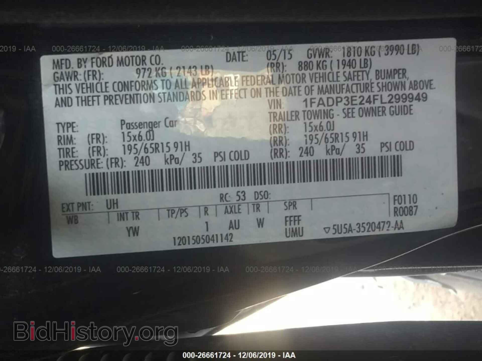 2015 FORD FOCUS - VIN: 1FADP3E24FL299949 - Фото 9