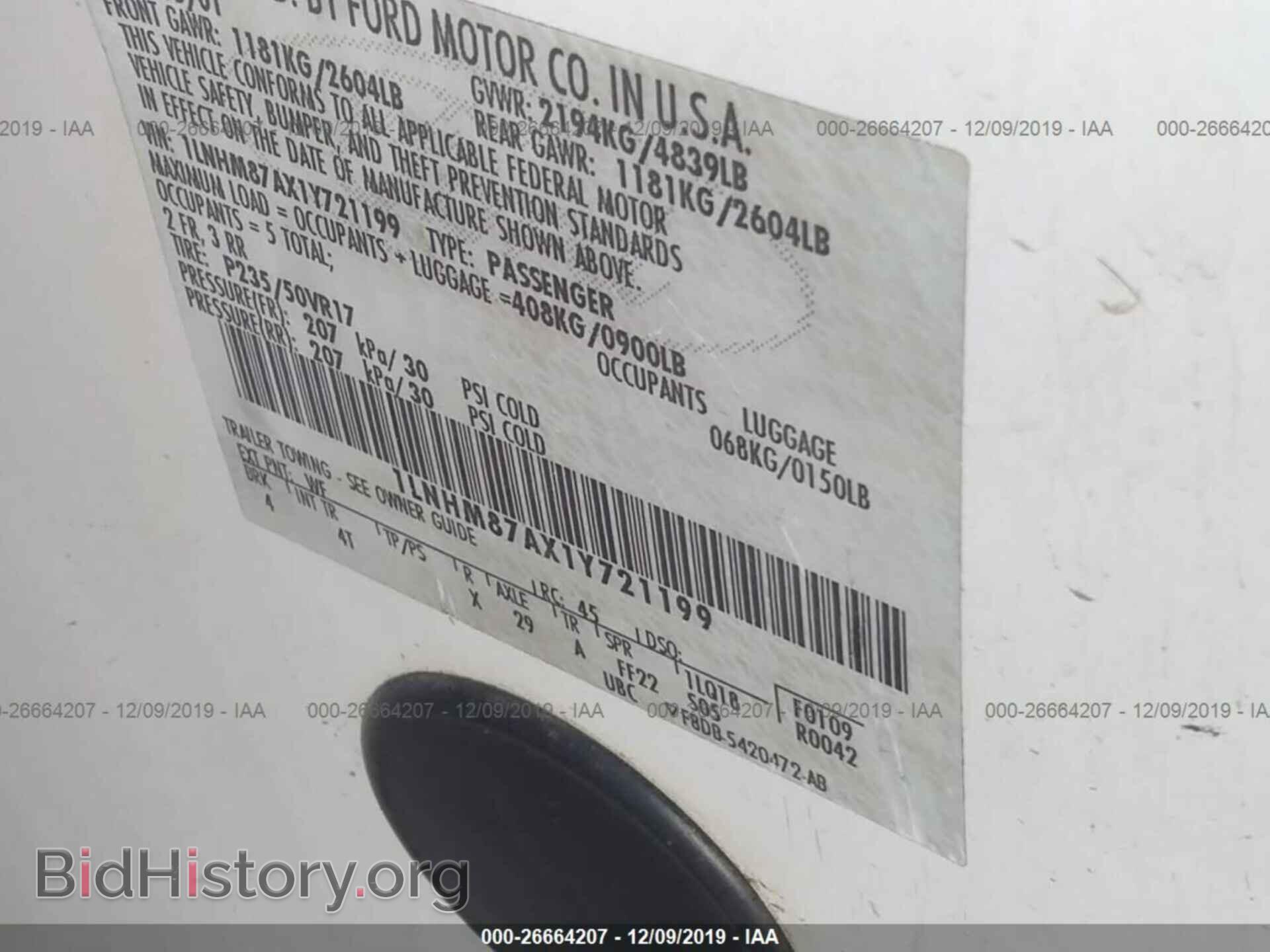 2001 LINCOLN LS - VIN: 1LNHM87AX1Y721199 - Photo 9