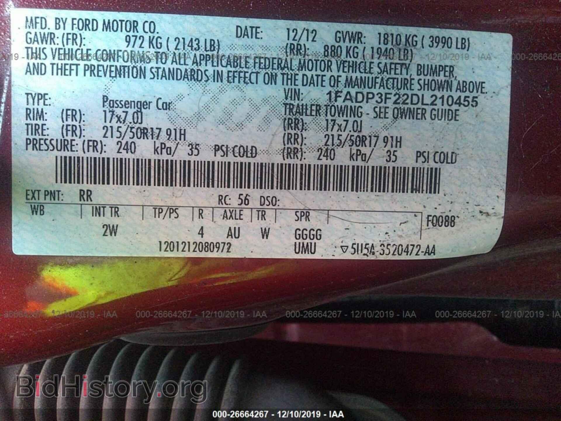 2013 FORD FOCUS - VIN: 1FADP3F22DL210455 - Photo 9