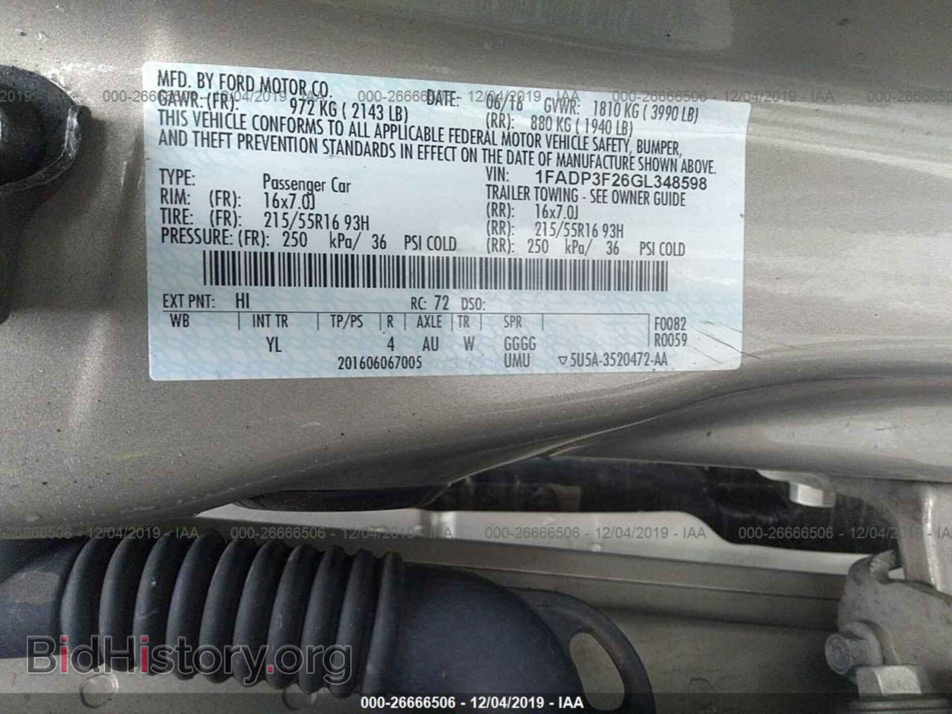 2016 FORD FOCUS - VIN: 1FADP3F26GL348598 - Фото 9