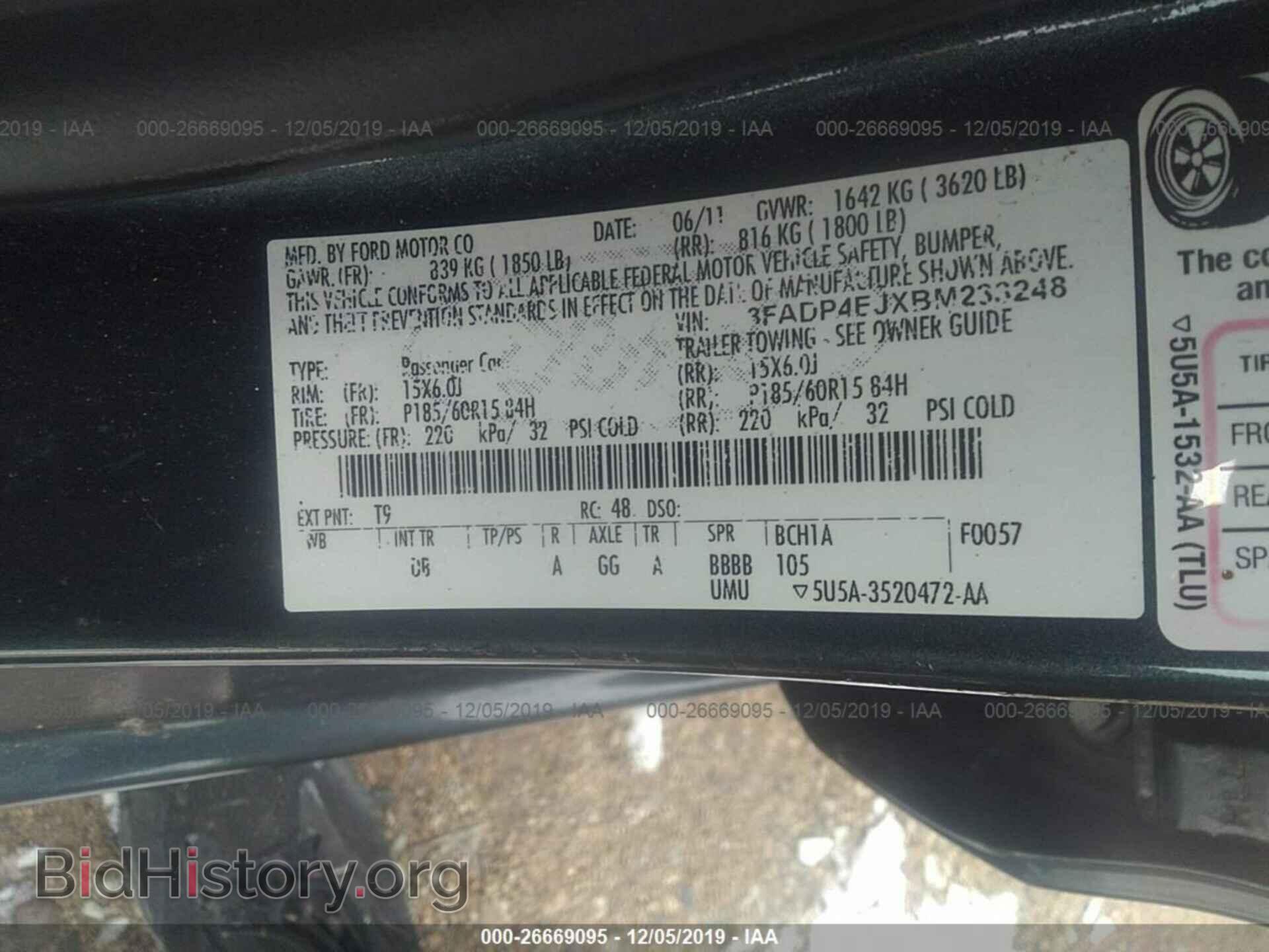 2011 FORD FIESTA - VIN: 3FADP4EJXBM233248 - Фото 9