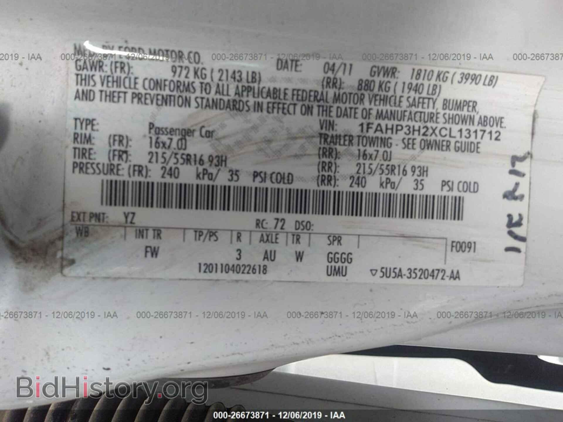 2012 FORD FOCUS - VIN: 1FAHP3H2XCL131712 - Photo 9