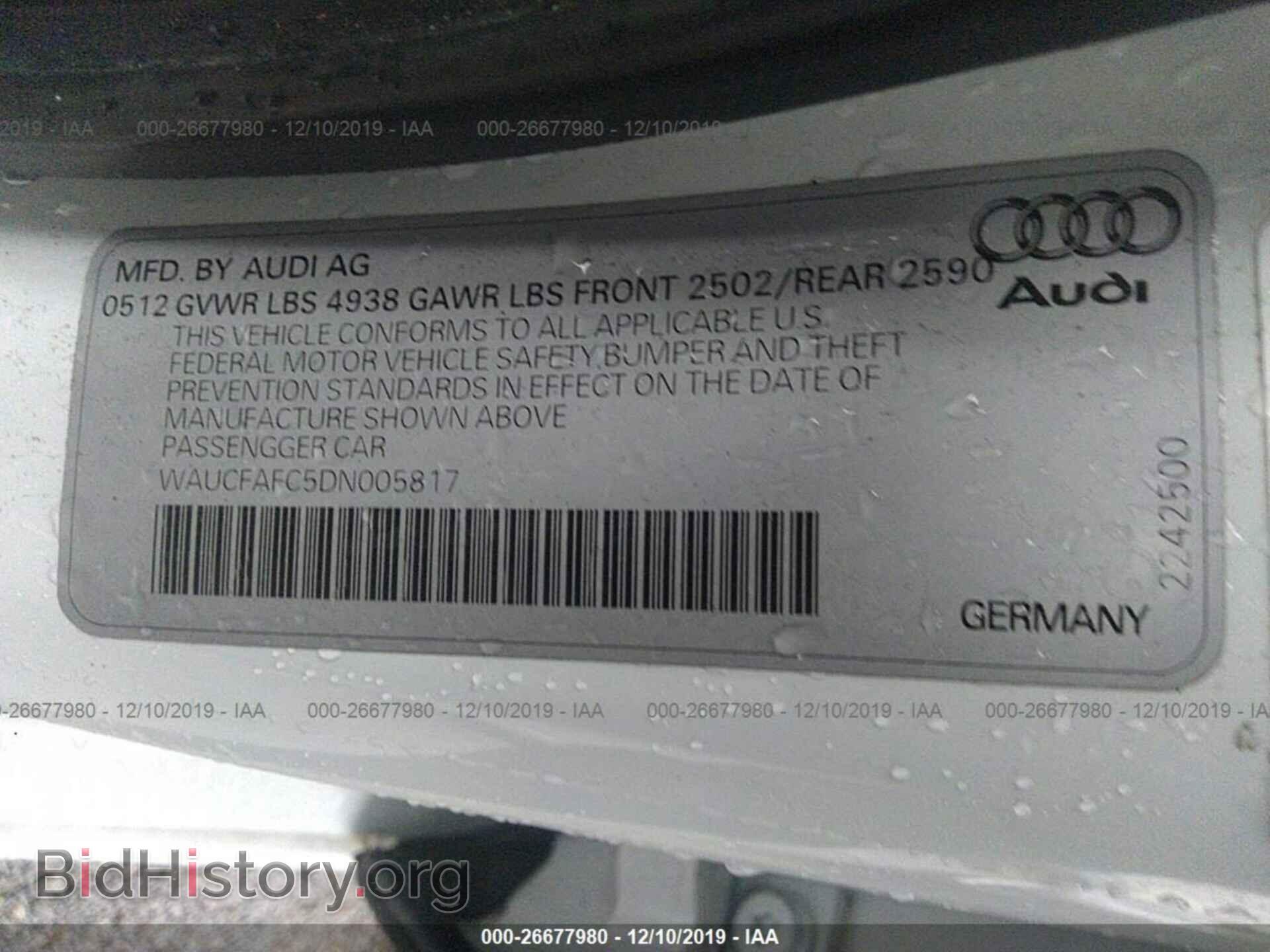 2013 AUDI A6 - VIN: WAUCFAFC5DN005817 - Photo 9