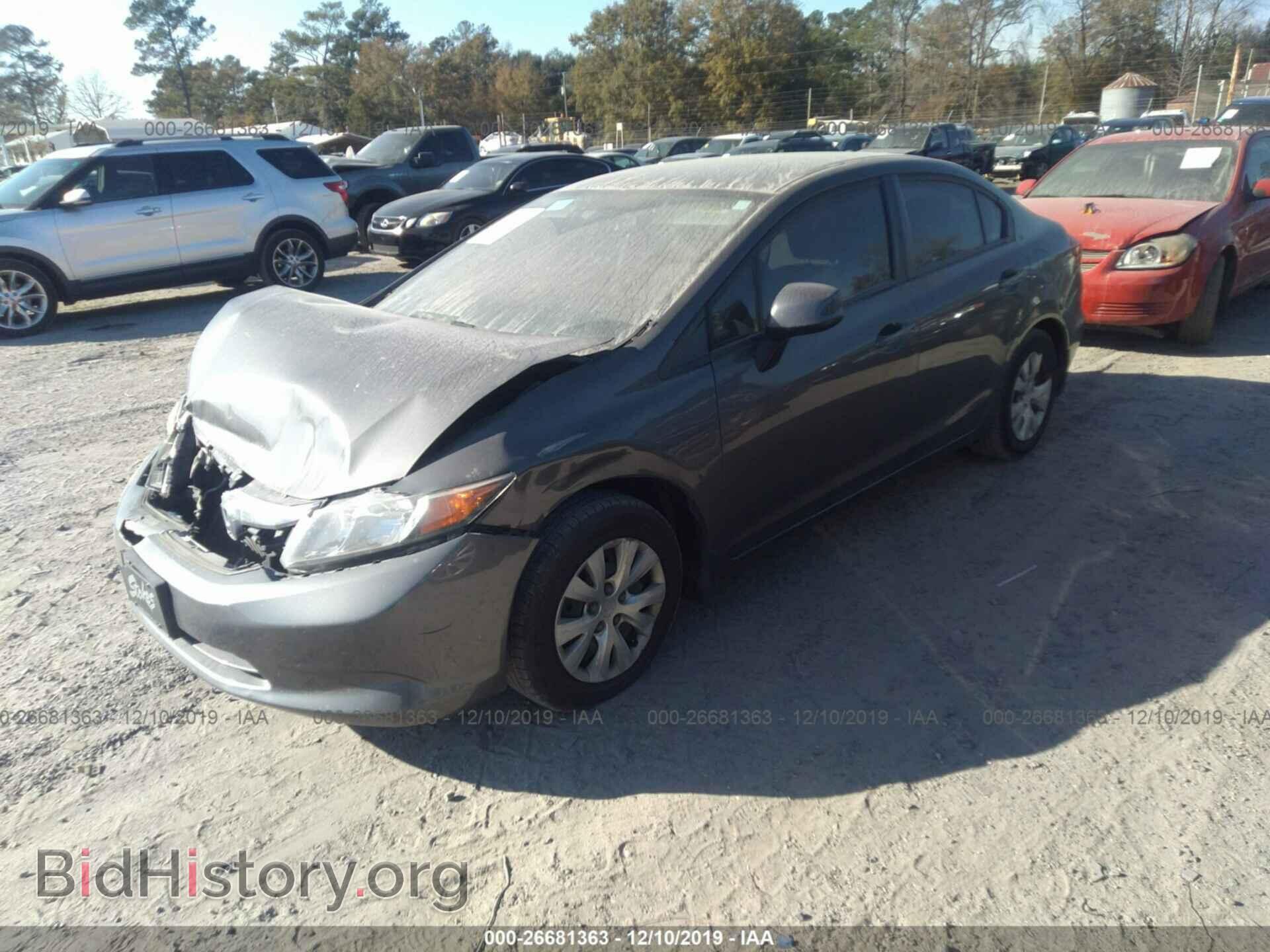 2012 Honda Civic - VIN: 2HGFB2F52CH608638 - Фото 2