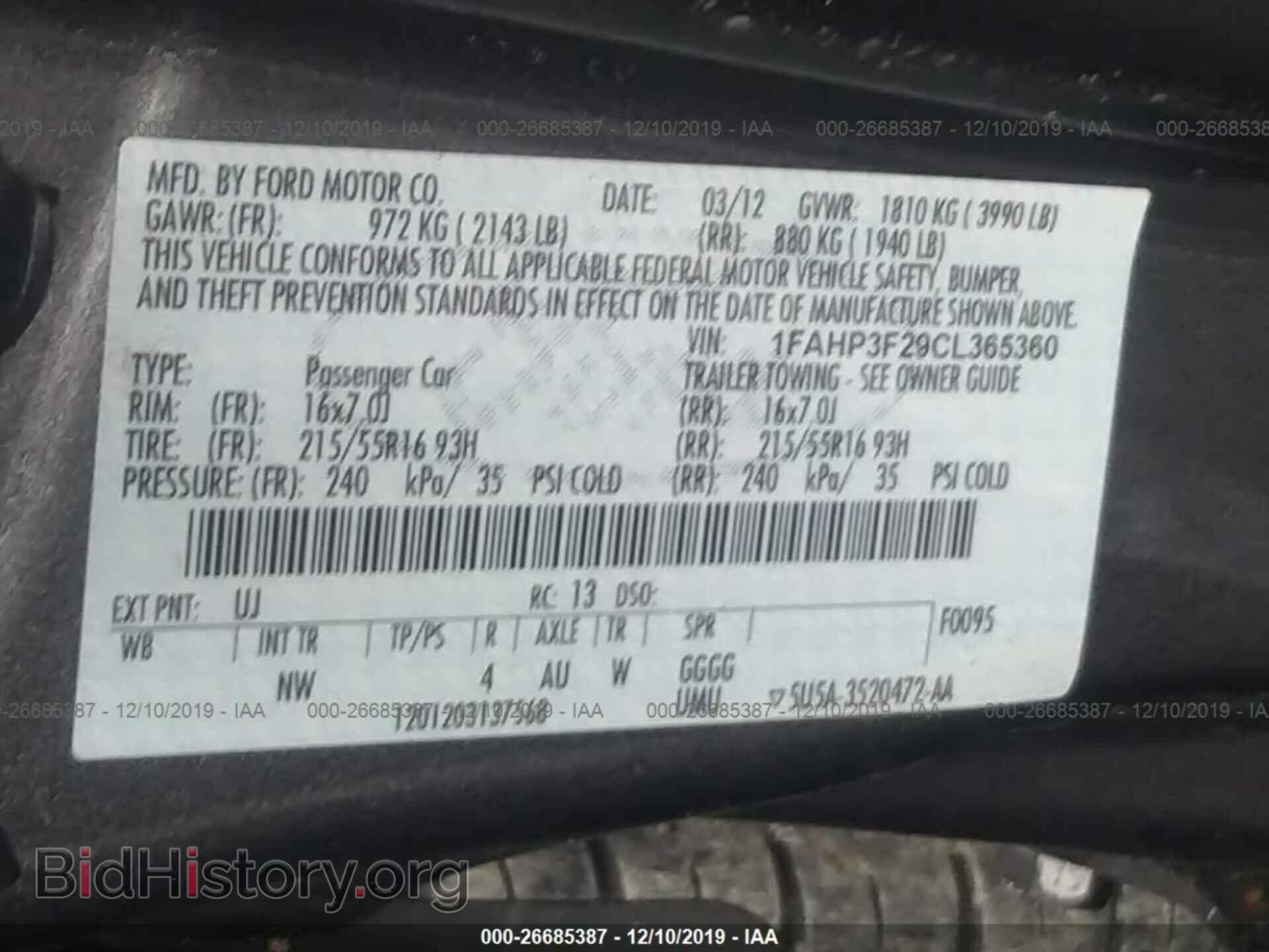 2012 FORD FOCUS - VIN: 1FAHP3F29CL365360 - Photo 9