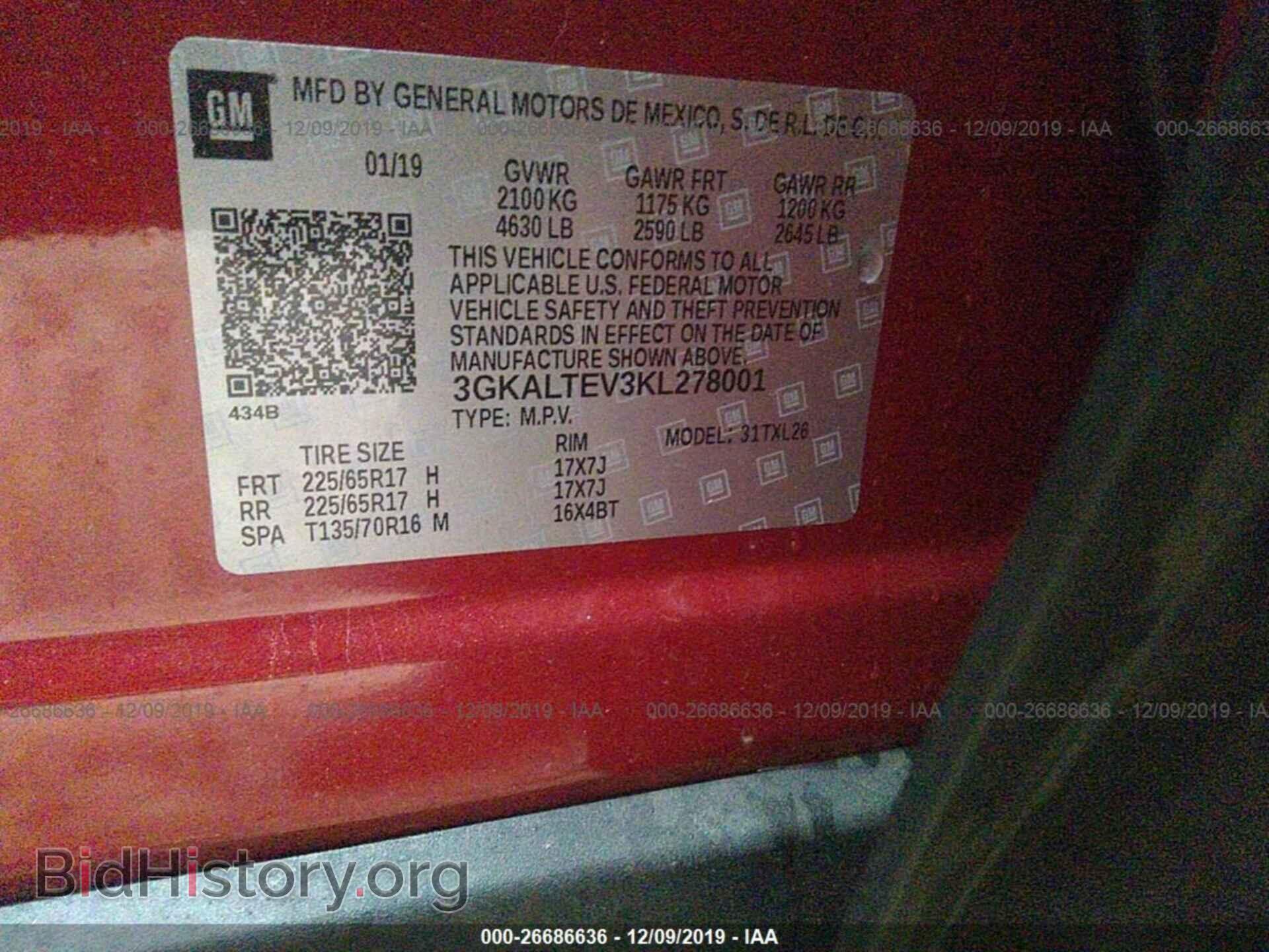 2019 GMC TERRAIN - VIN: 3GKALTEV3KL278001 - Фото 9