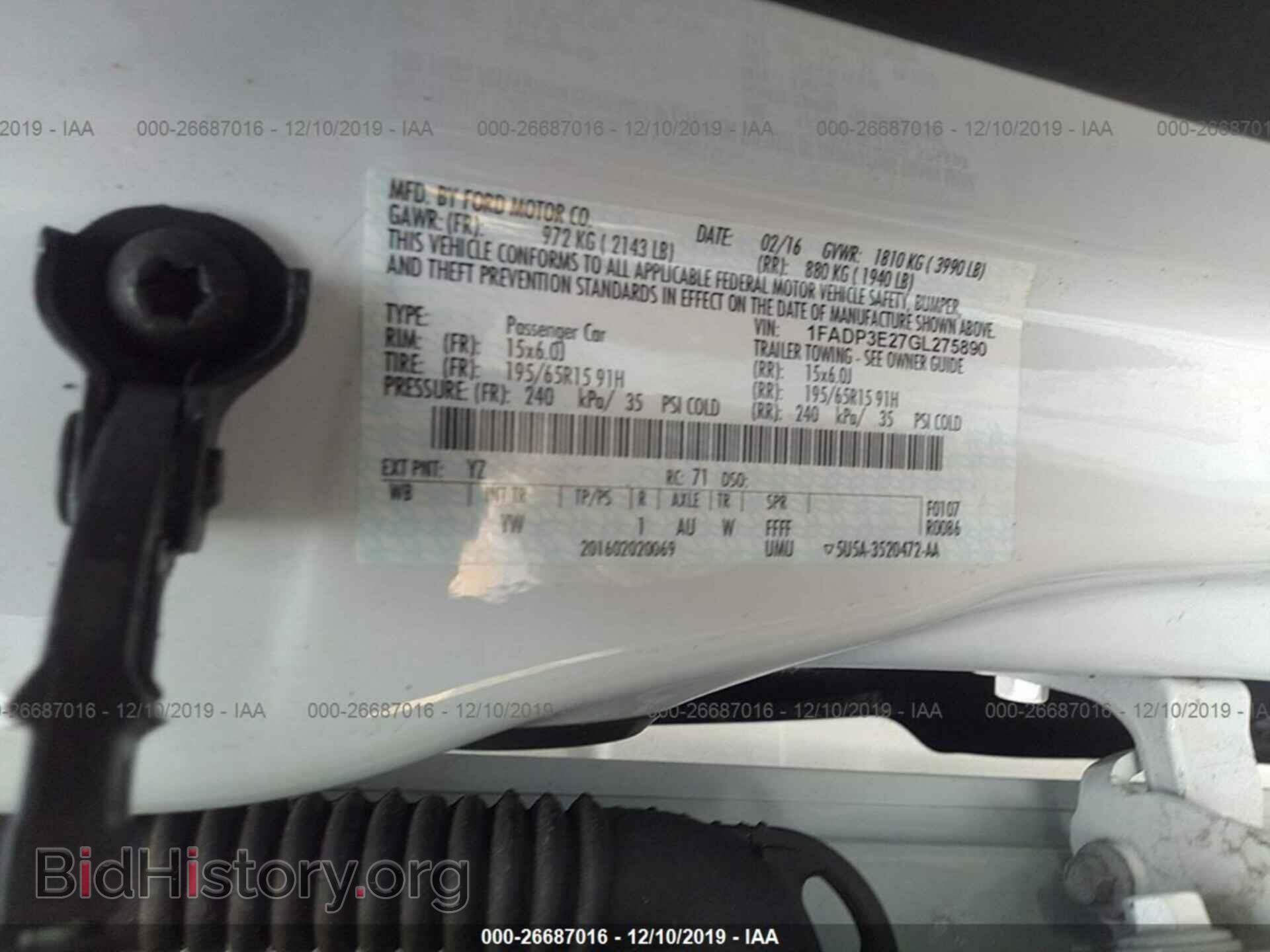 2016 FORD FOCUS - VIN: 1FADP3E27GL275890 - Фото 9