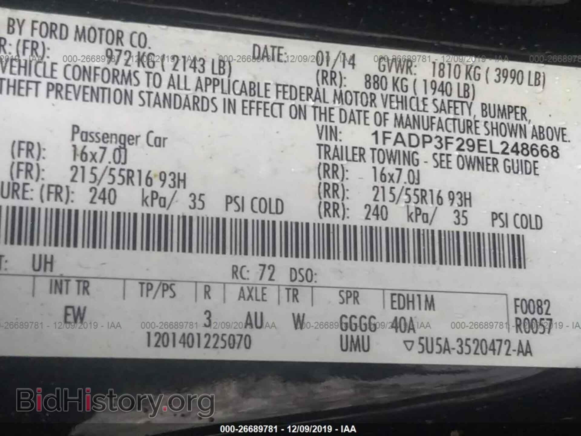2014 FORD FOCUS - VIN: 1FADP3F29EL248668 - Photo 9