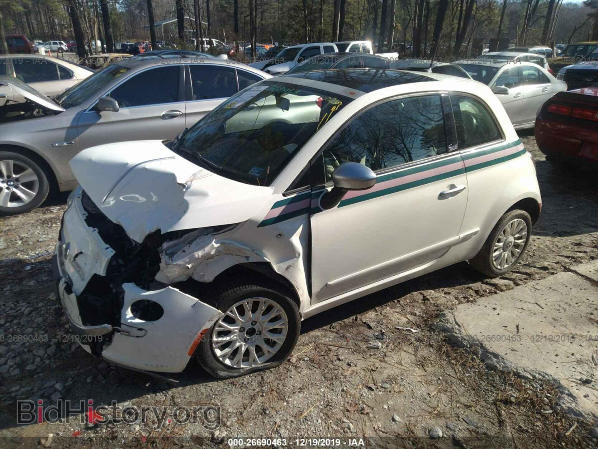 2012 FIAT 500 - VIN: 3C3CFFCR4CT287170 - Фото 2