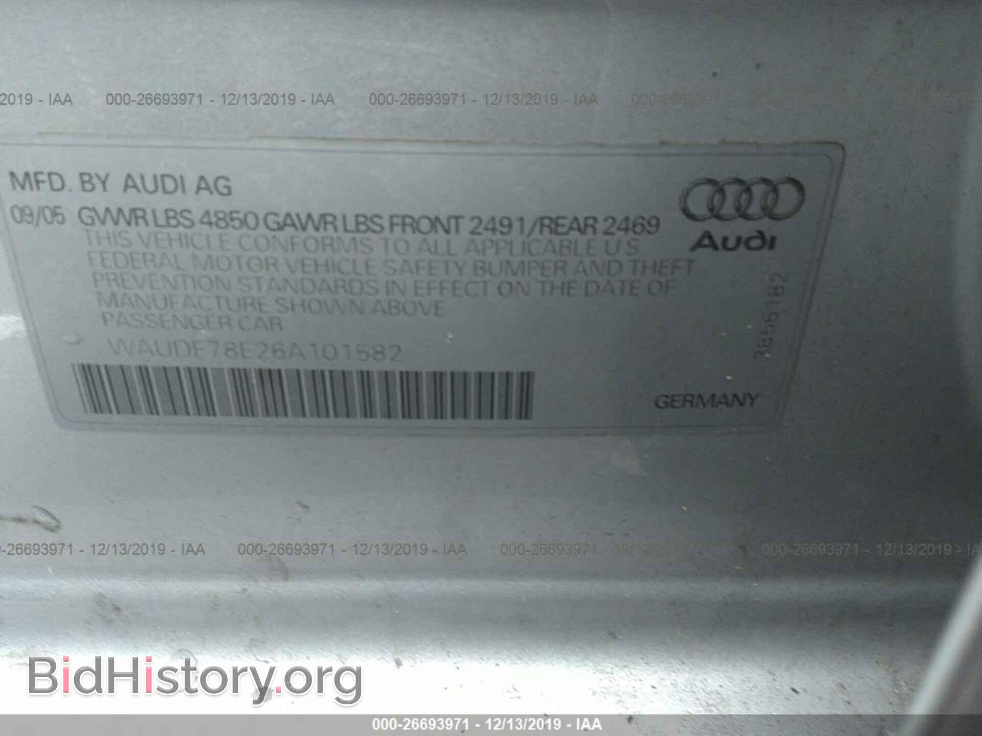 2006 AUDI A4 - VIN: WAUDF78E26A101582 - Photo 9