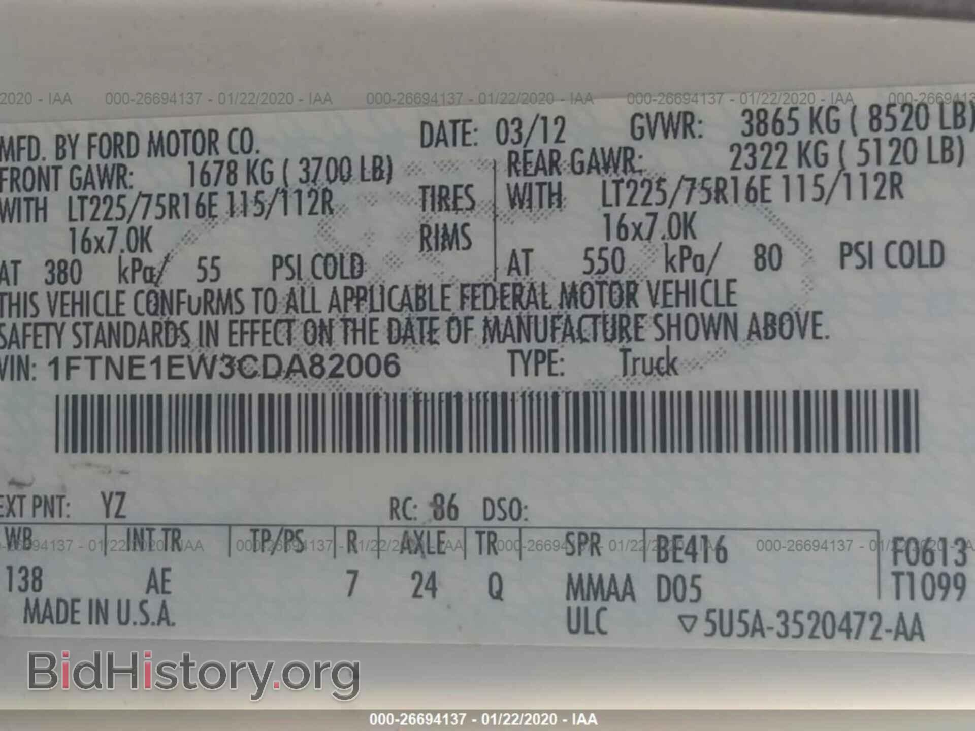 2012 FORD ECONOLINE - VIN: 1FTNE1EW3CDA82006 - Photo 9
