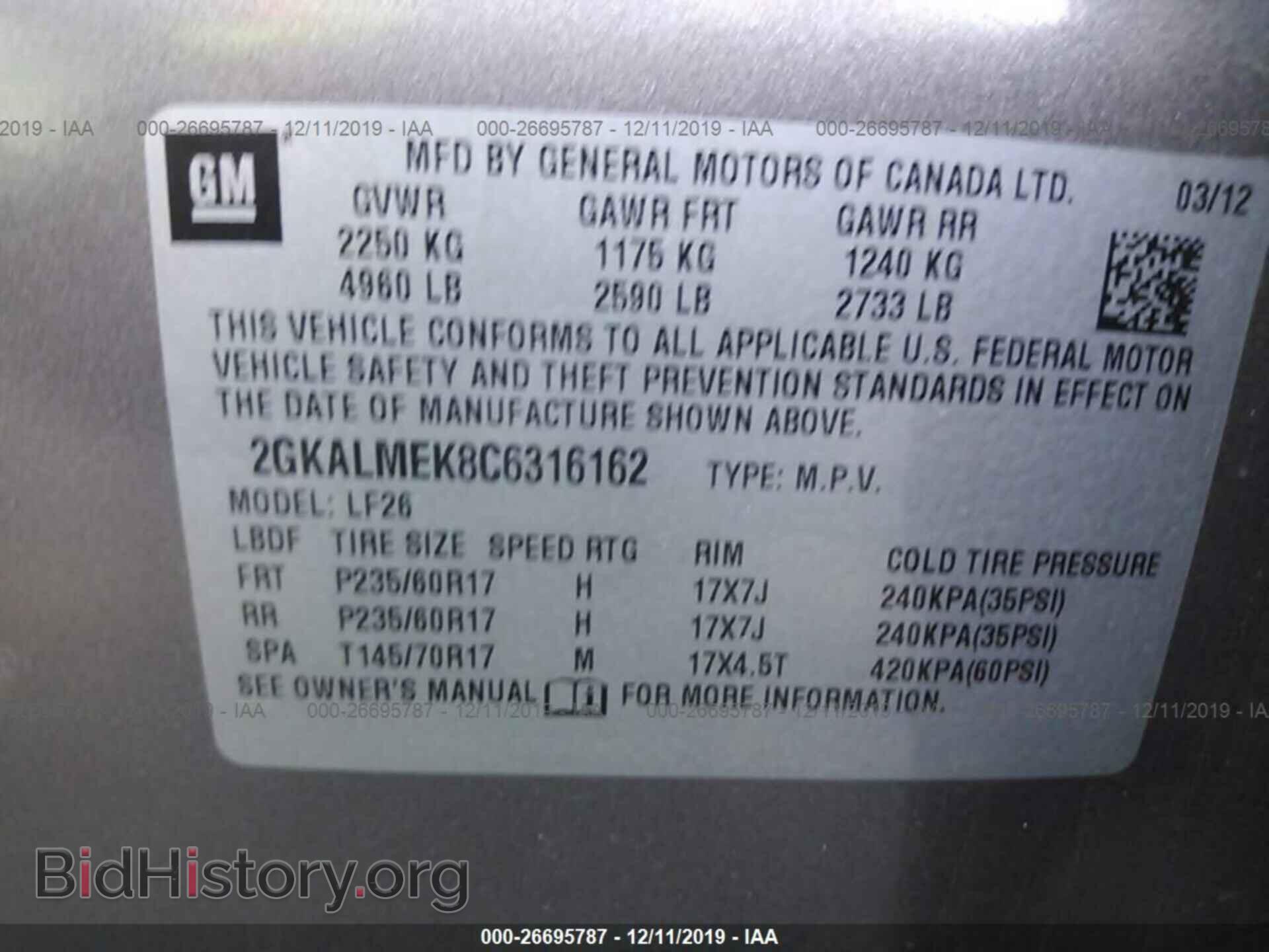 2012 GMC TERRAIN - VIN: 2GKALMEK8C6316162 - Photo 9