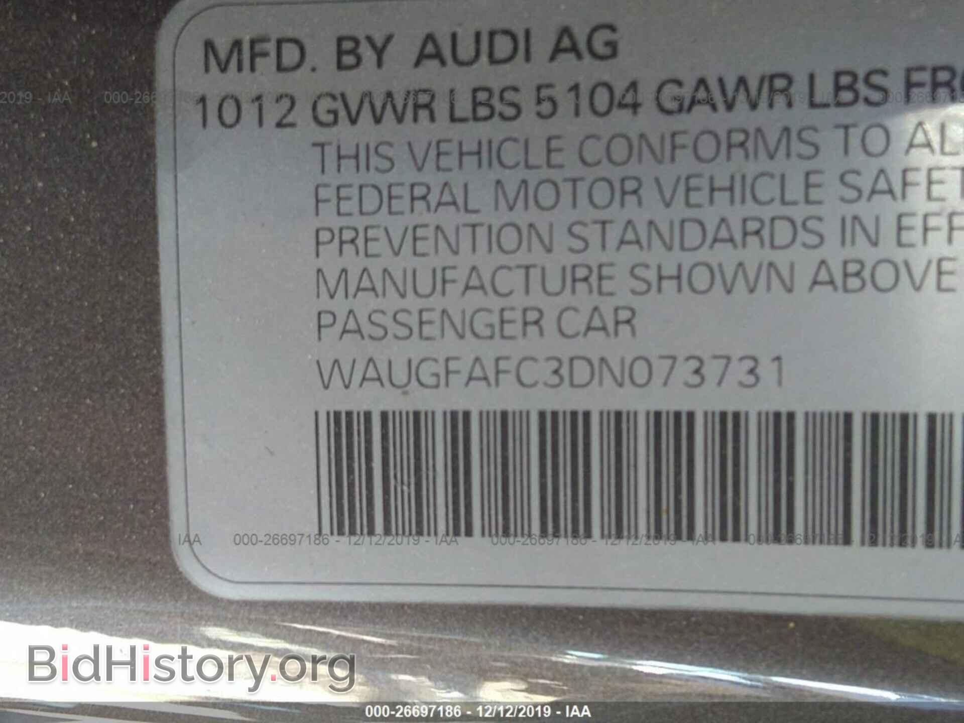 2013 AUDI A6 - VIN: WAUGFAFC3DN073731 - Photo 9
