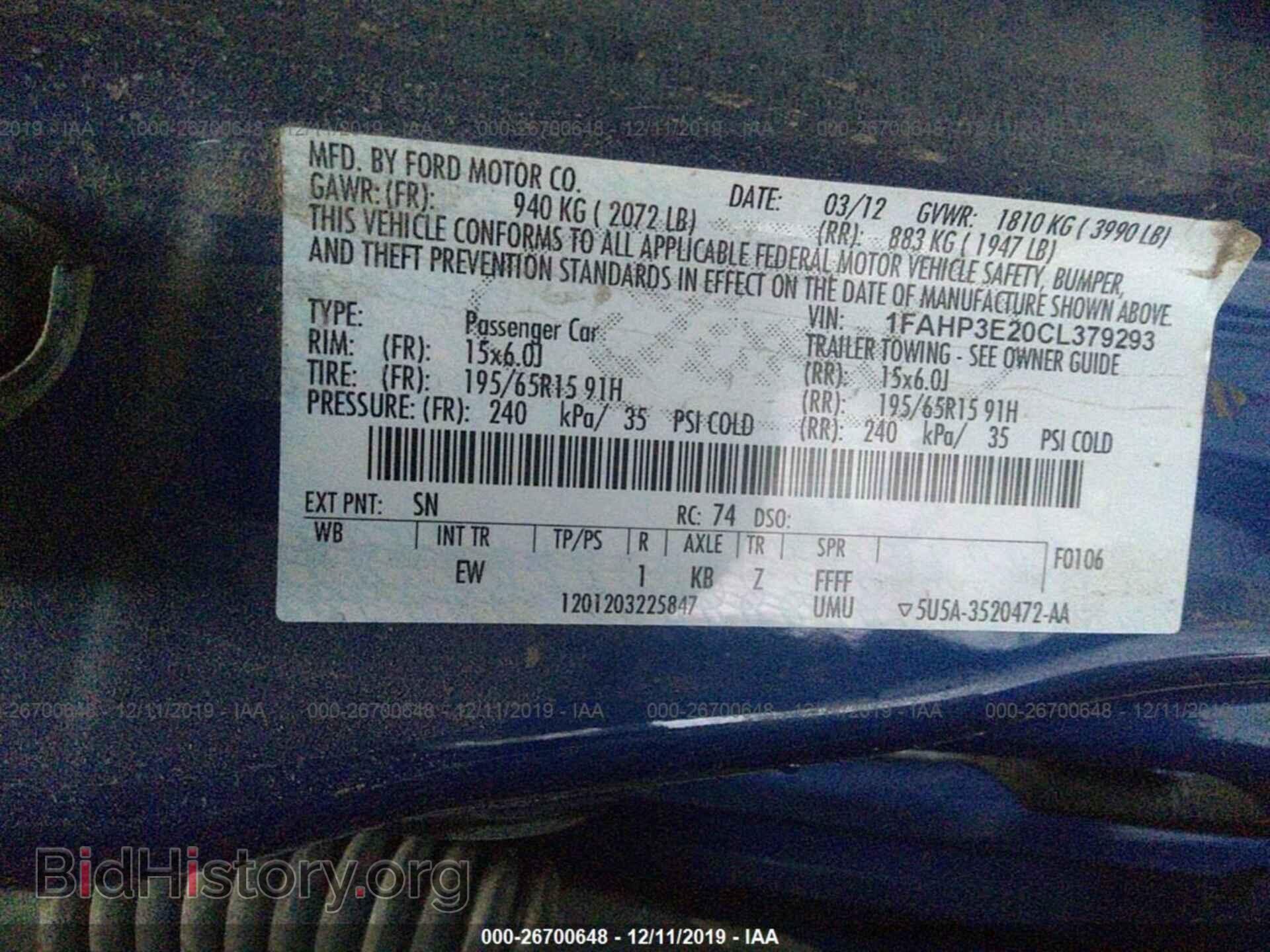 2012 FORD FOCUS - VIN: 1FAHP3E20CL379293 - Photo 9