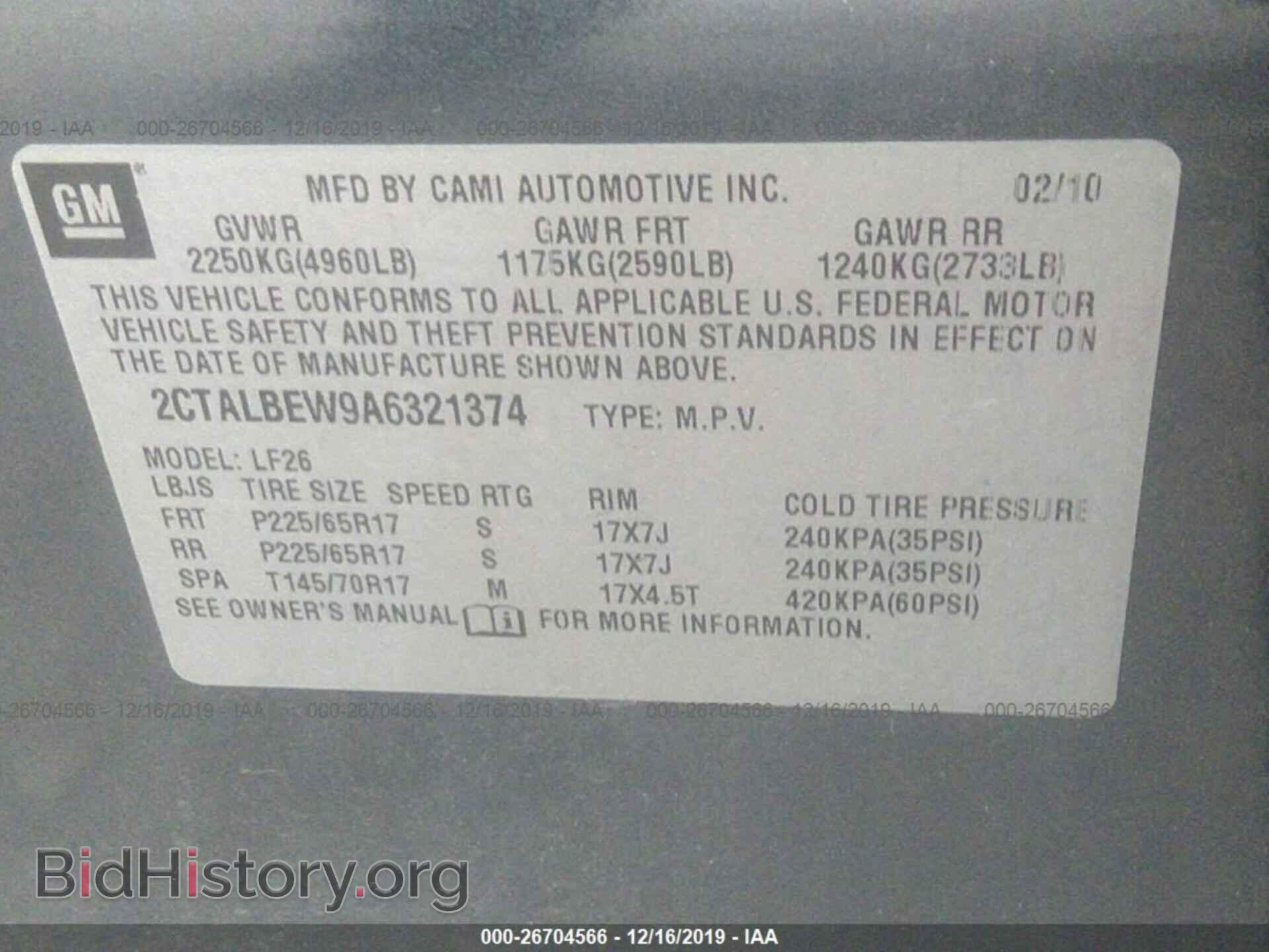 2010 GMC TERRAIN - VIN: 2CTALBEW9A6321374 - Photo 9