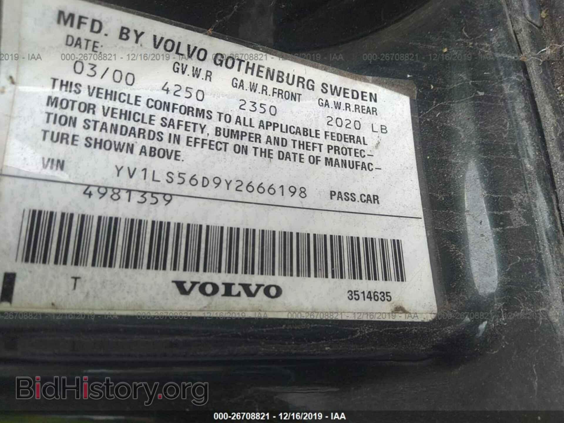 2000 VOLVO S70 - VIN: YV1LS56D9Y2666198 - Фото 9