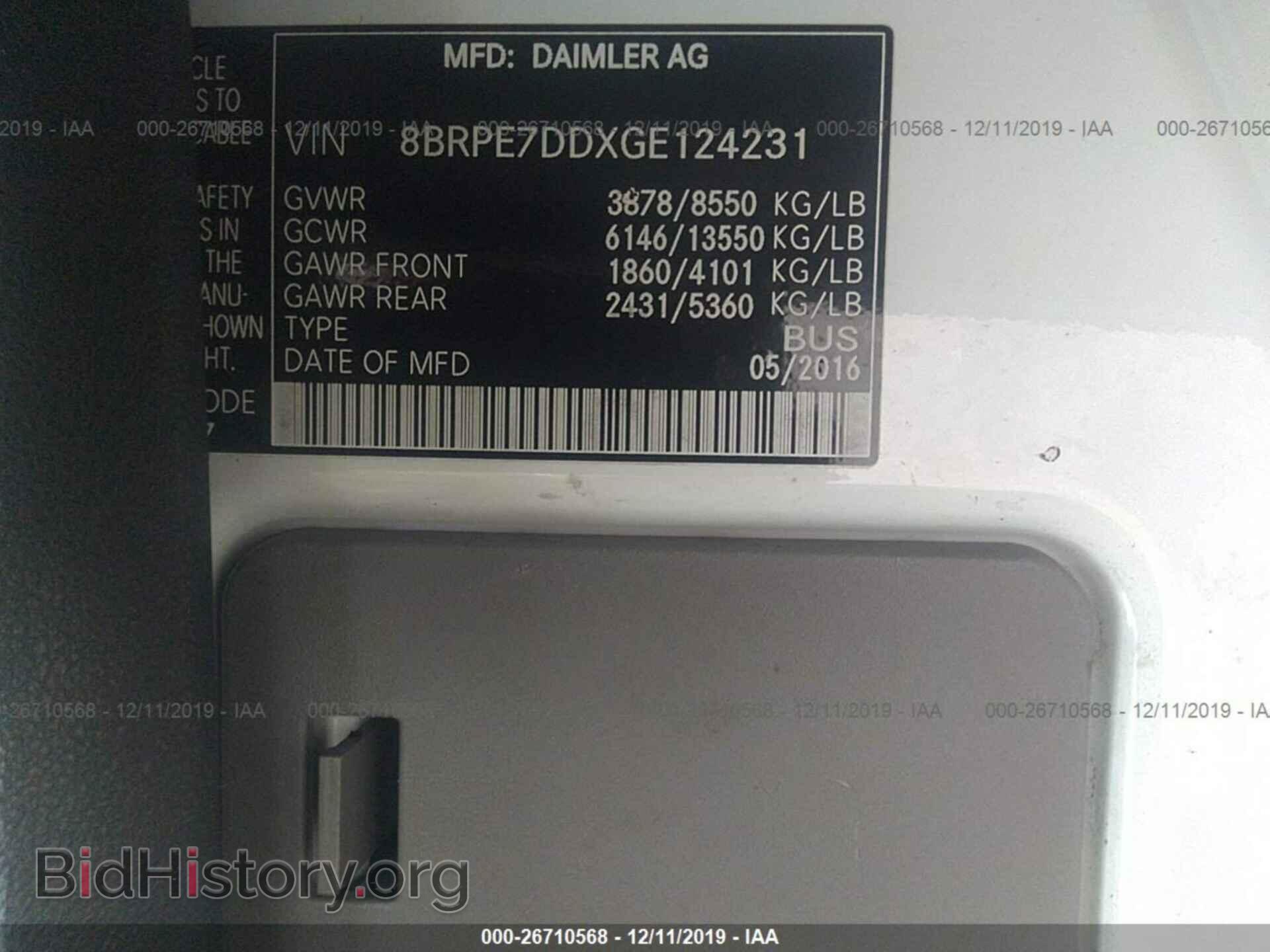 2016 MERCEDES-BENZ SPRINTER - VIN: 8BRPE7DDXGE124231 - Фото 9